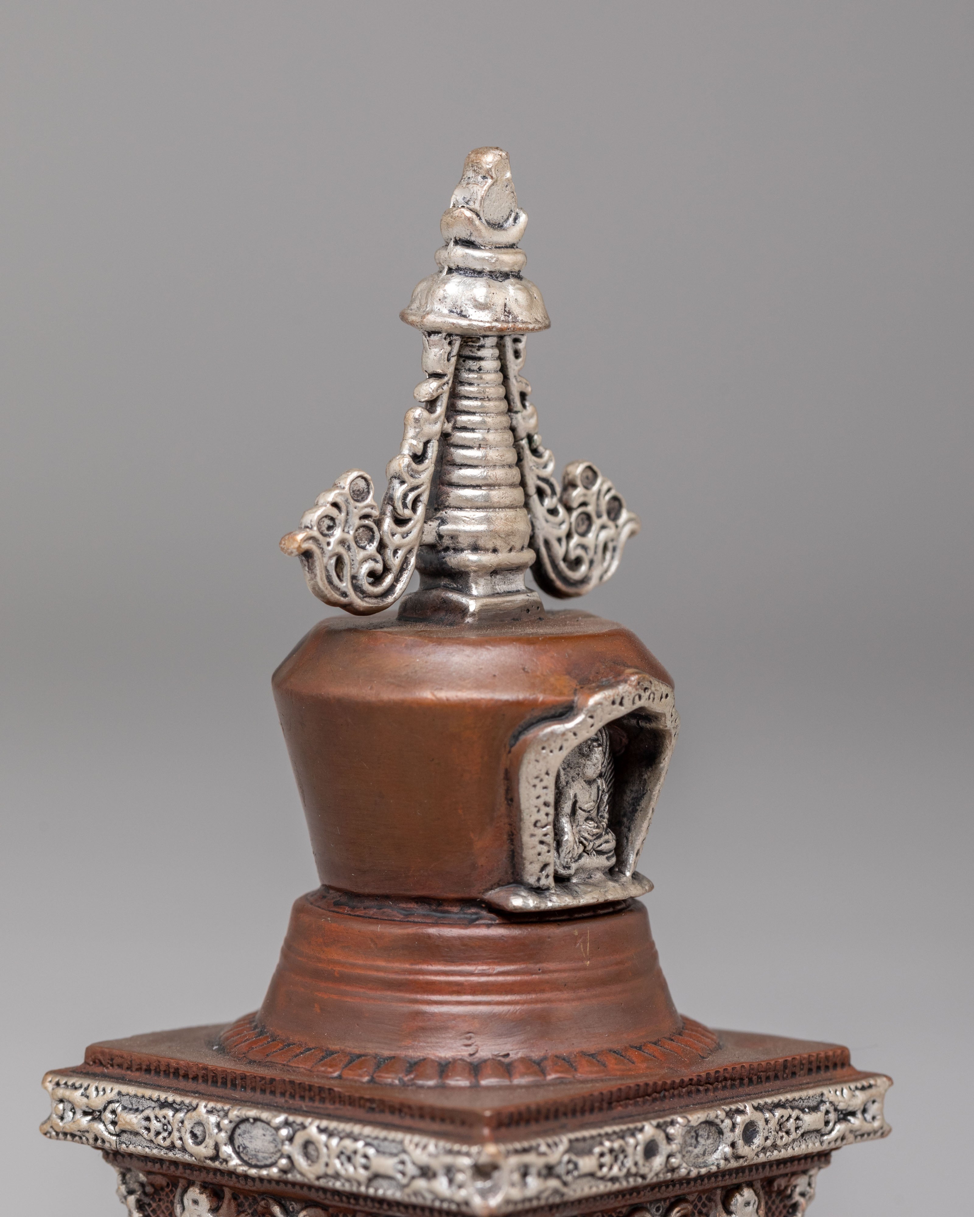 Handcrafted Altar Parinirvana Stupa | Sacred Tibetan Art