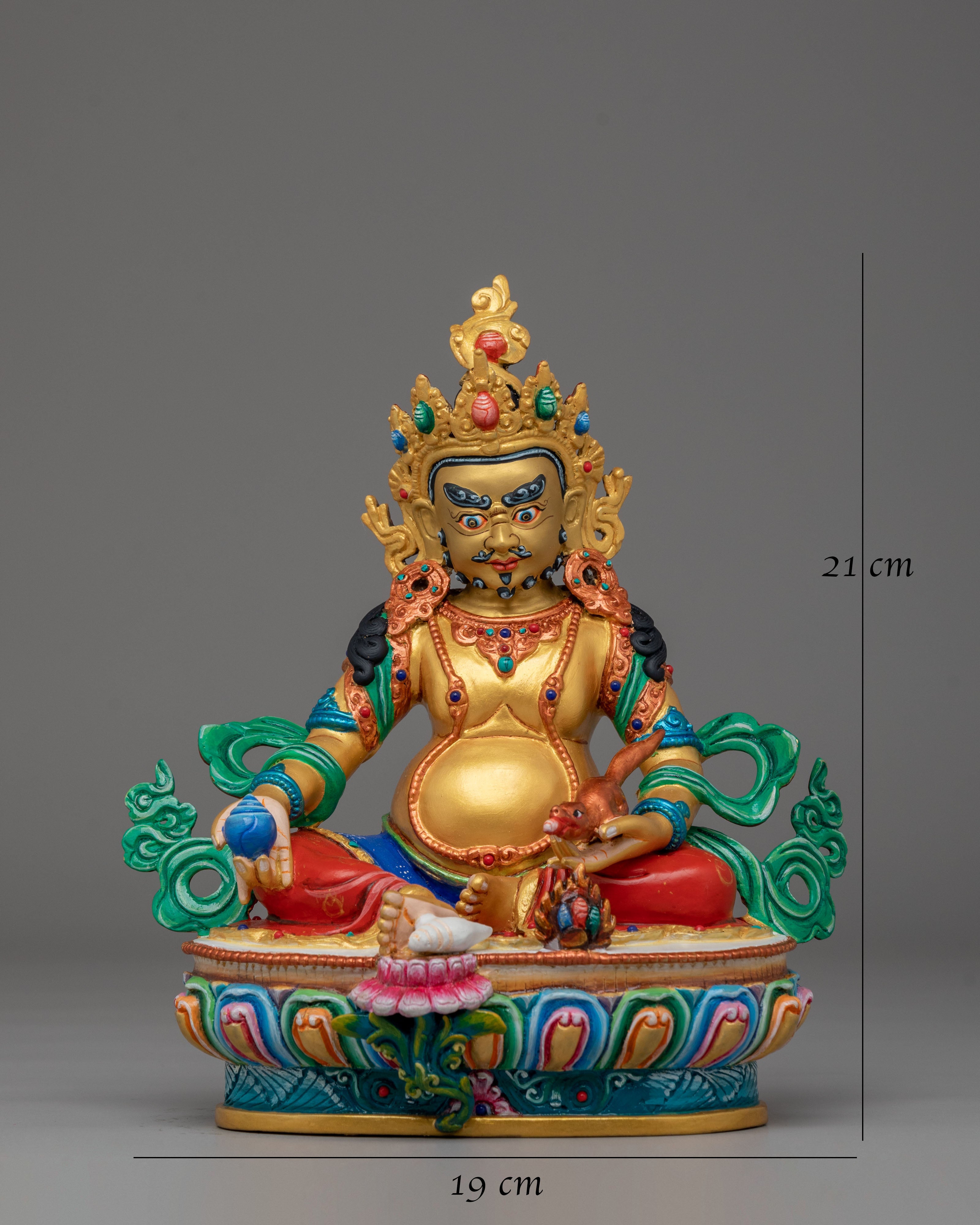 Himalayan Altar Dzambhala Statue | Handmade Tibetan Prosperity Idol
