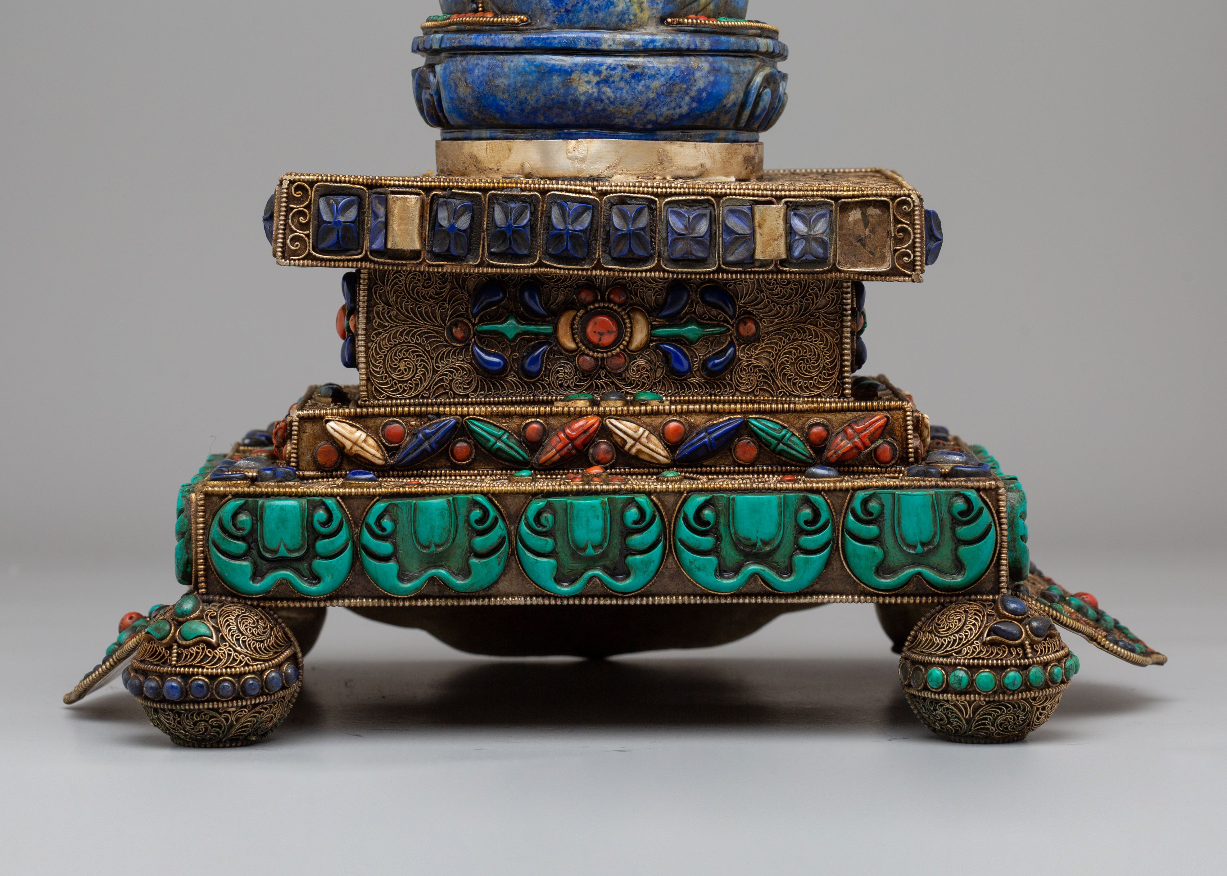 Shakyamuni Buddha on Throne Sculpture | Sacred Tibetan Artwork