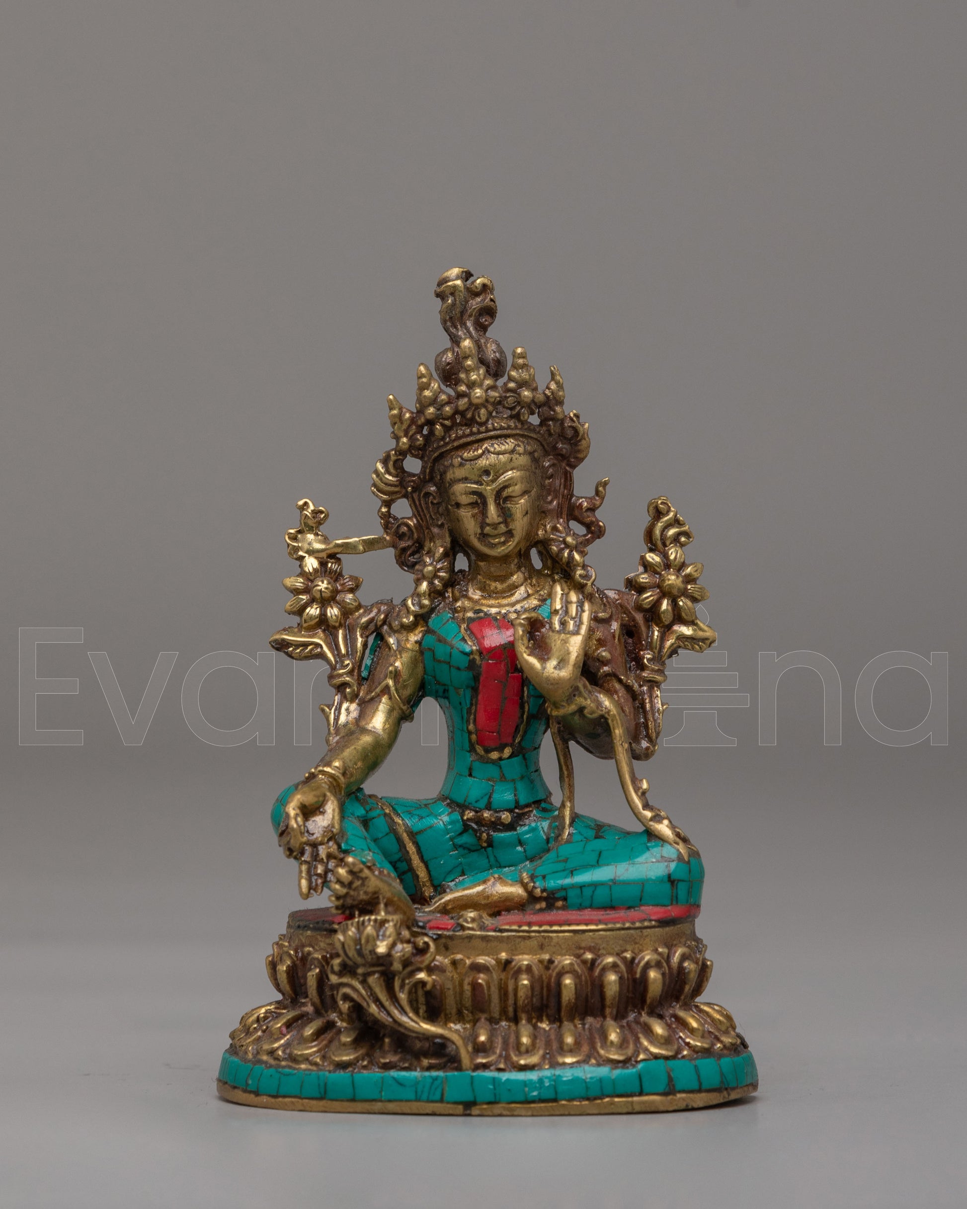 Handcrafted Green Tara Deity Statue 