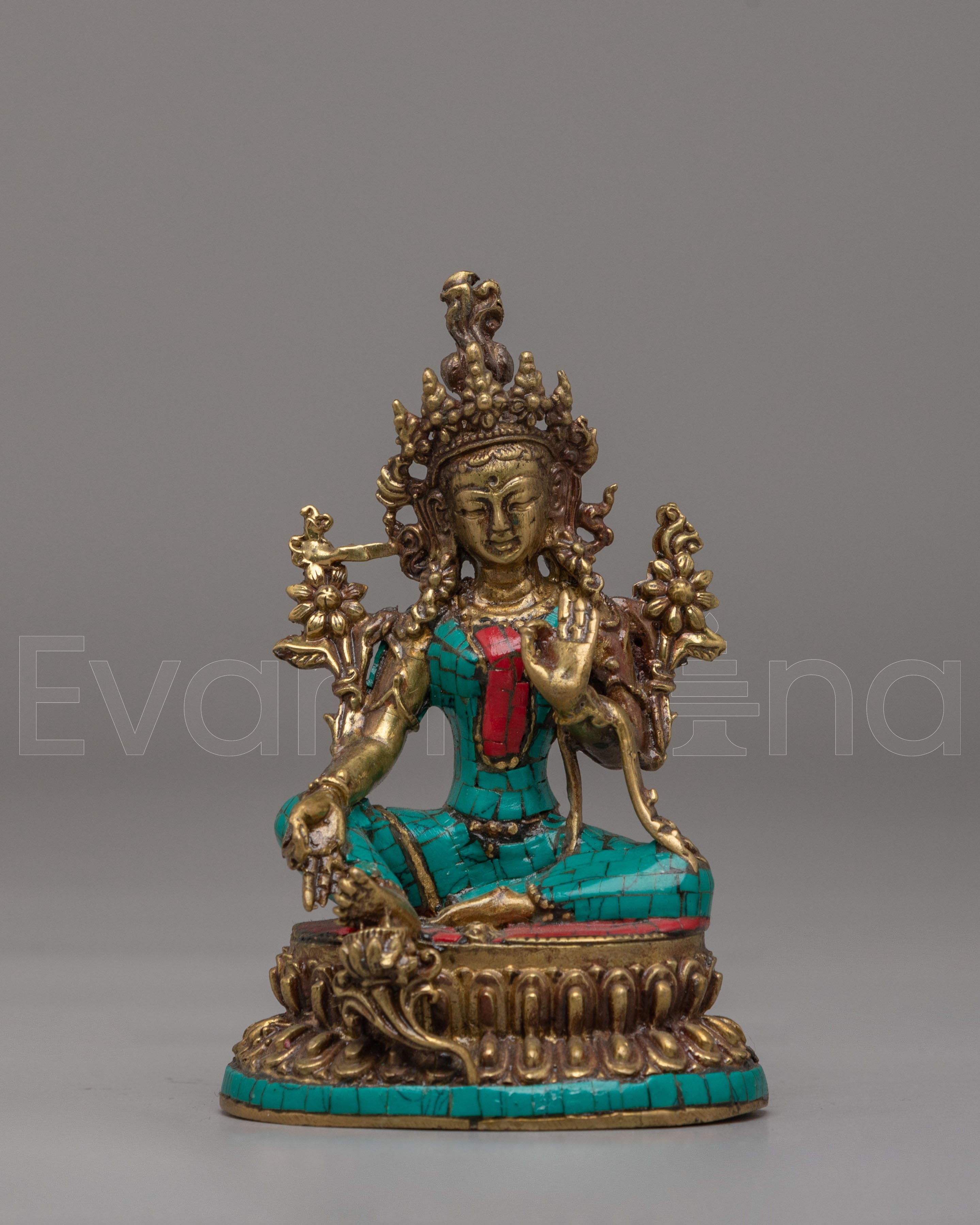 Handcrafted Green Tara Deity Statue 