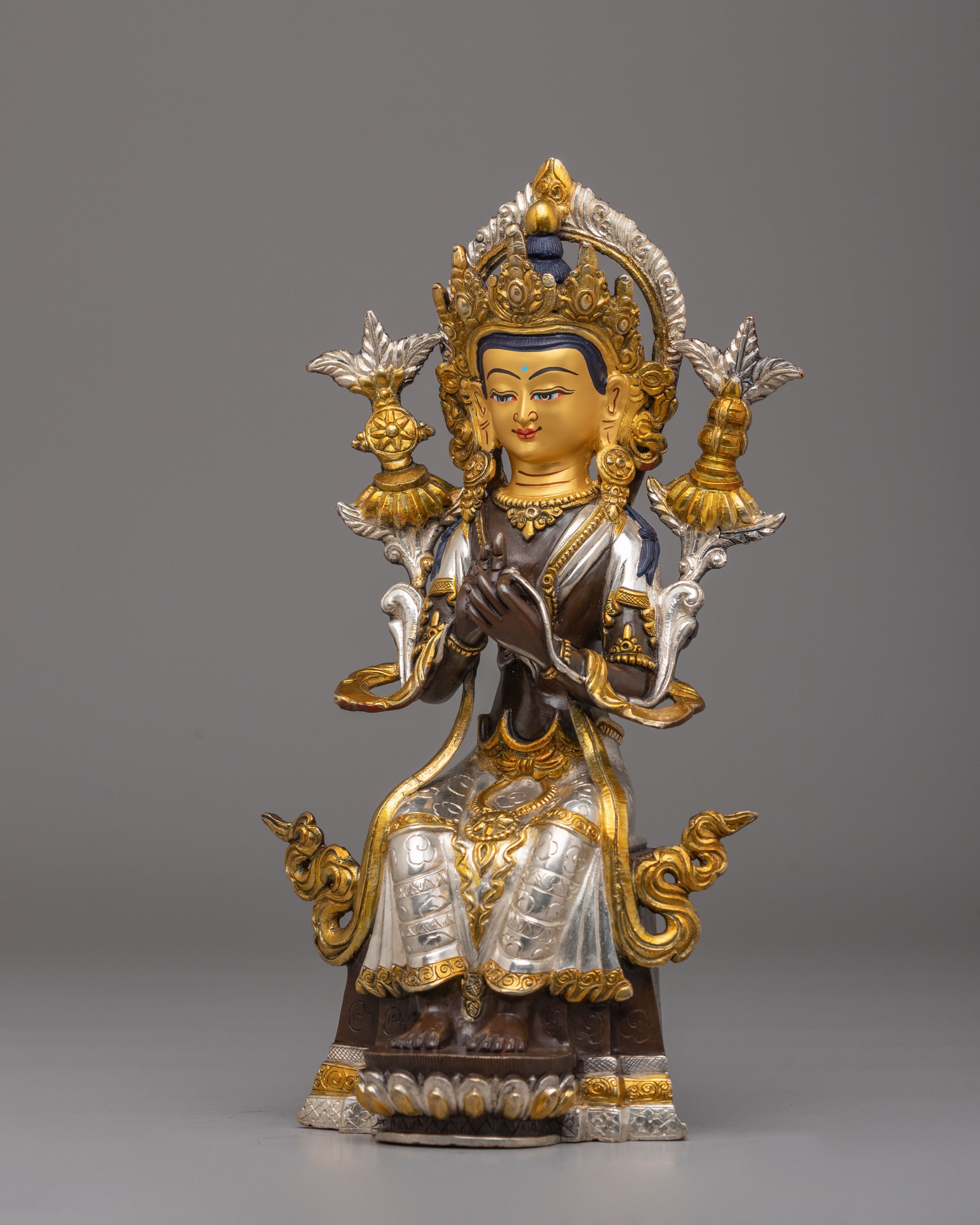 Sacred Maitreya Buddha Statue | 24K Gold Plated Buddhist Art
