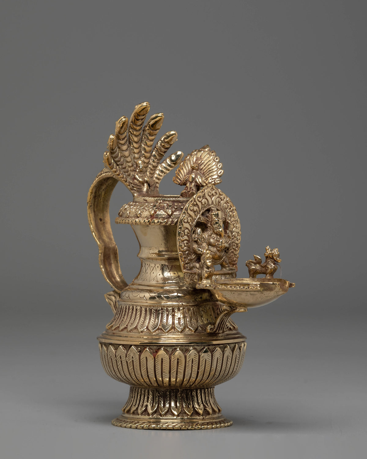 Handmade Ganesha Oil Lamp | Brass Spiritual Lamp with Intricate Design (REMAKE POSSIBLE )