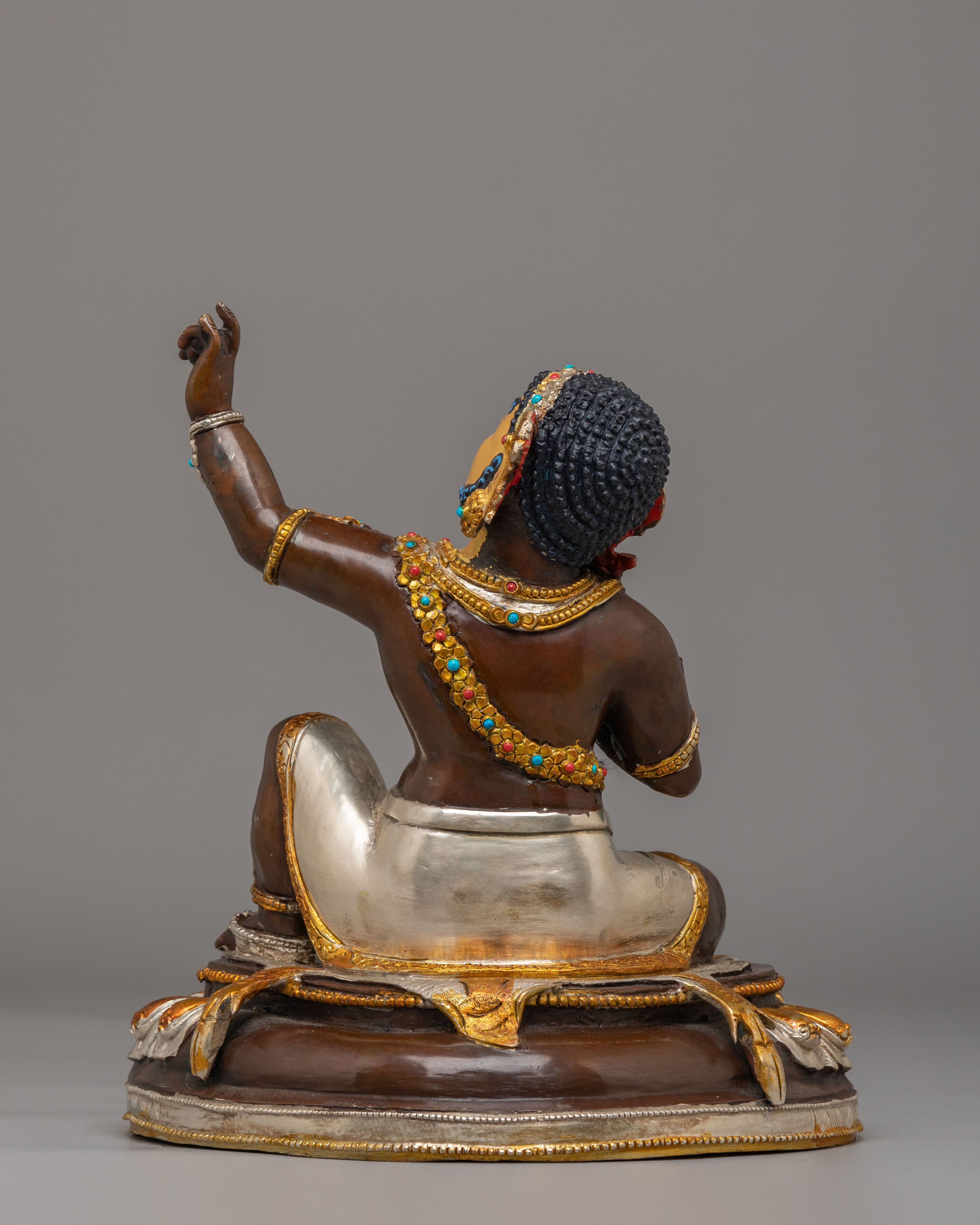 Mahasiddha Virupa Statue | 24K Gold Plated Buddhist Meditation Sculpture