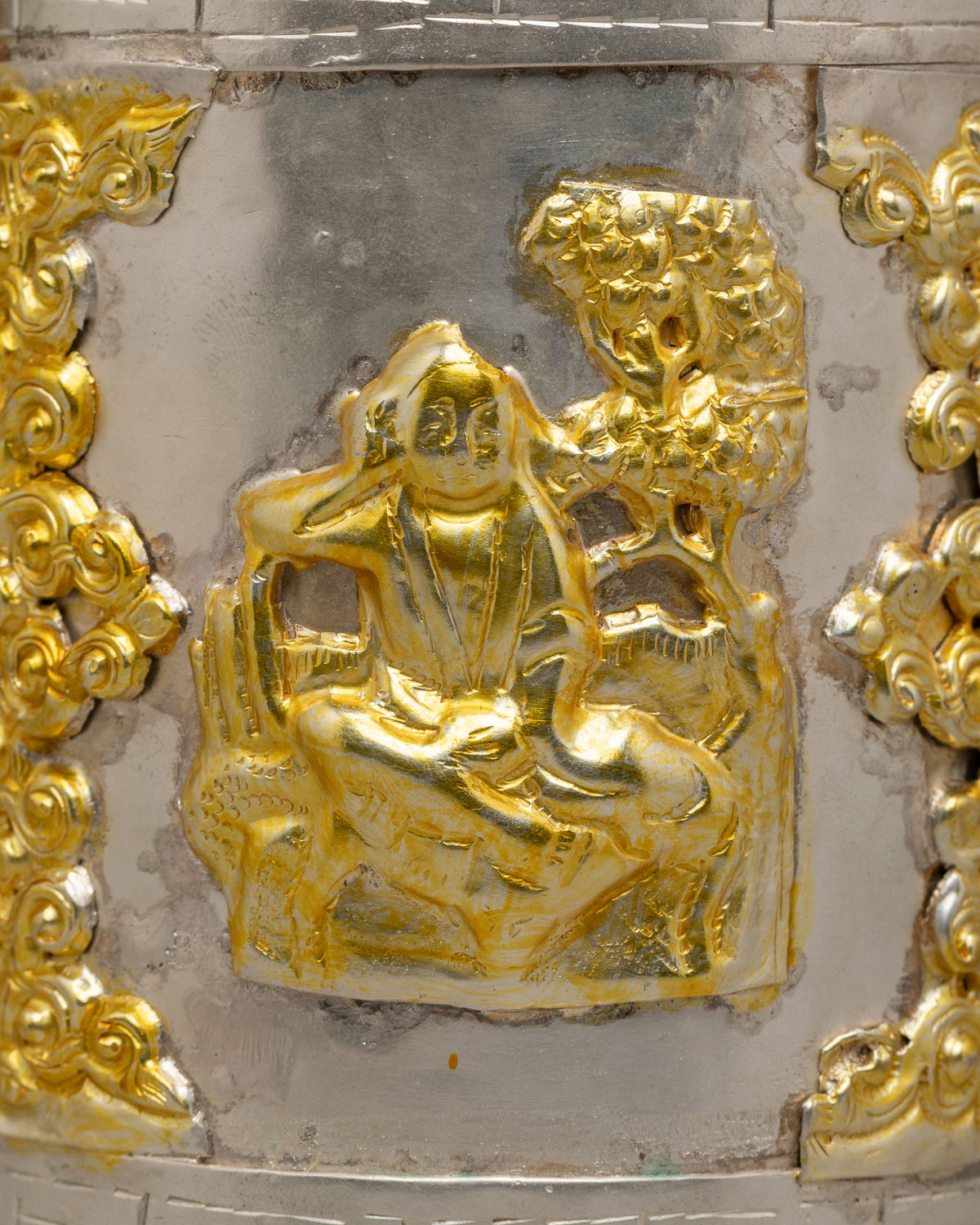 Handcrafted Himalayan Jewelry Box | Copper Box with Electro Gold and Silver Plating