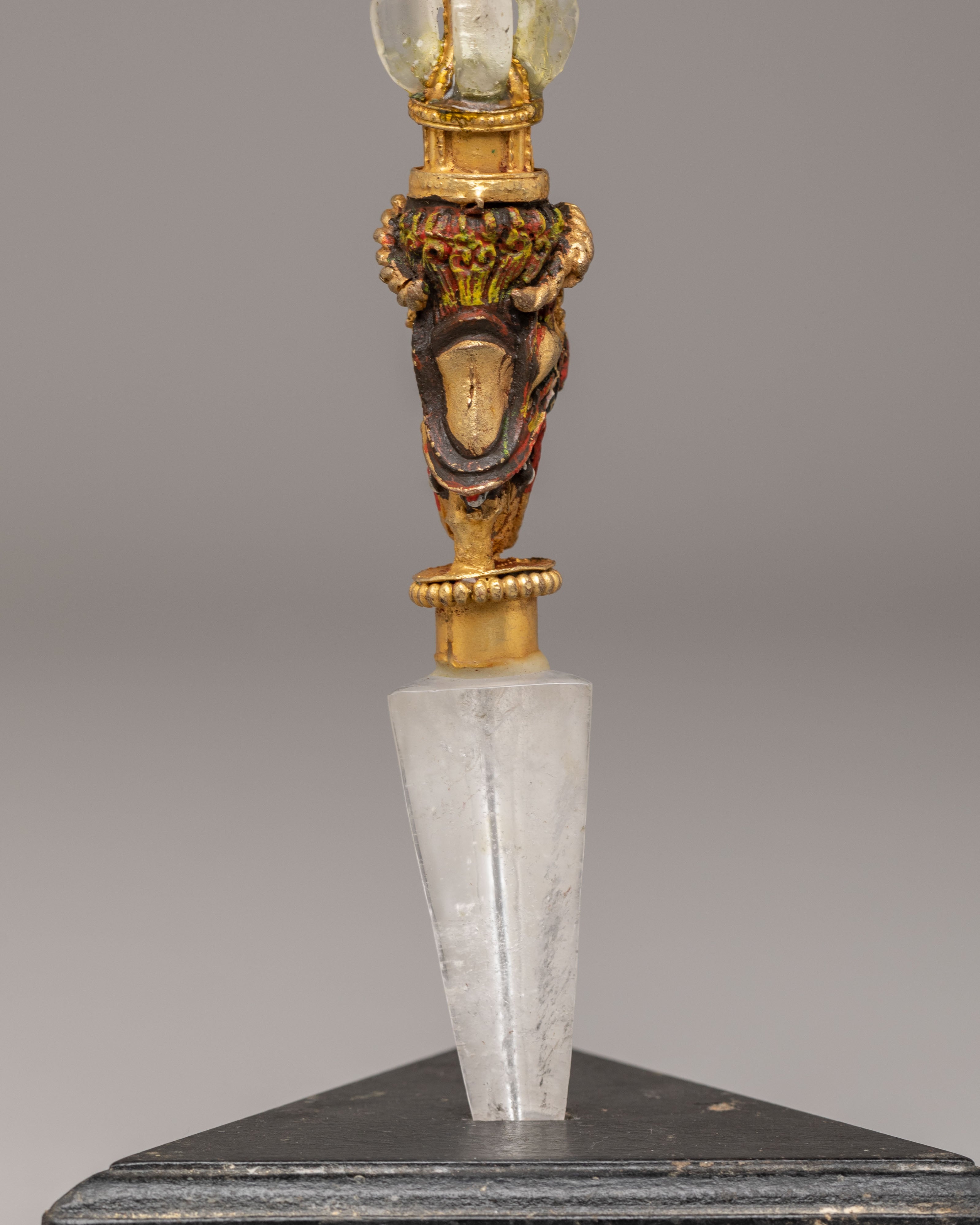 Sacred Buddhist Crystal Ritual Dagger | Phurba for Altar