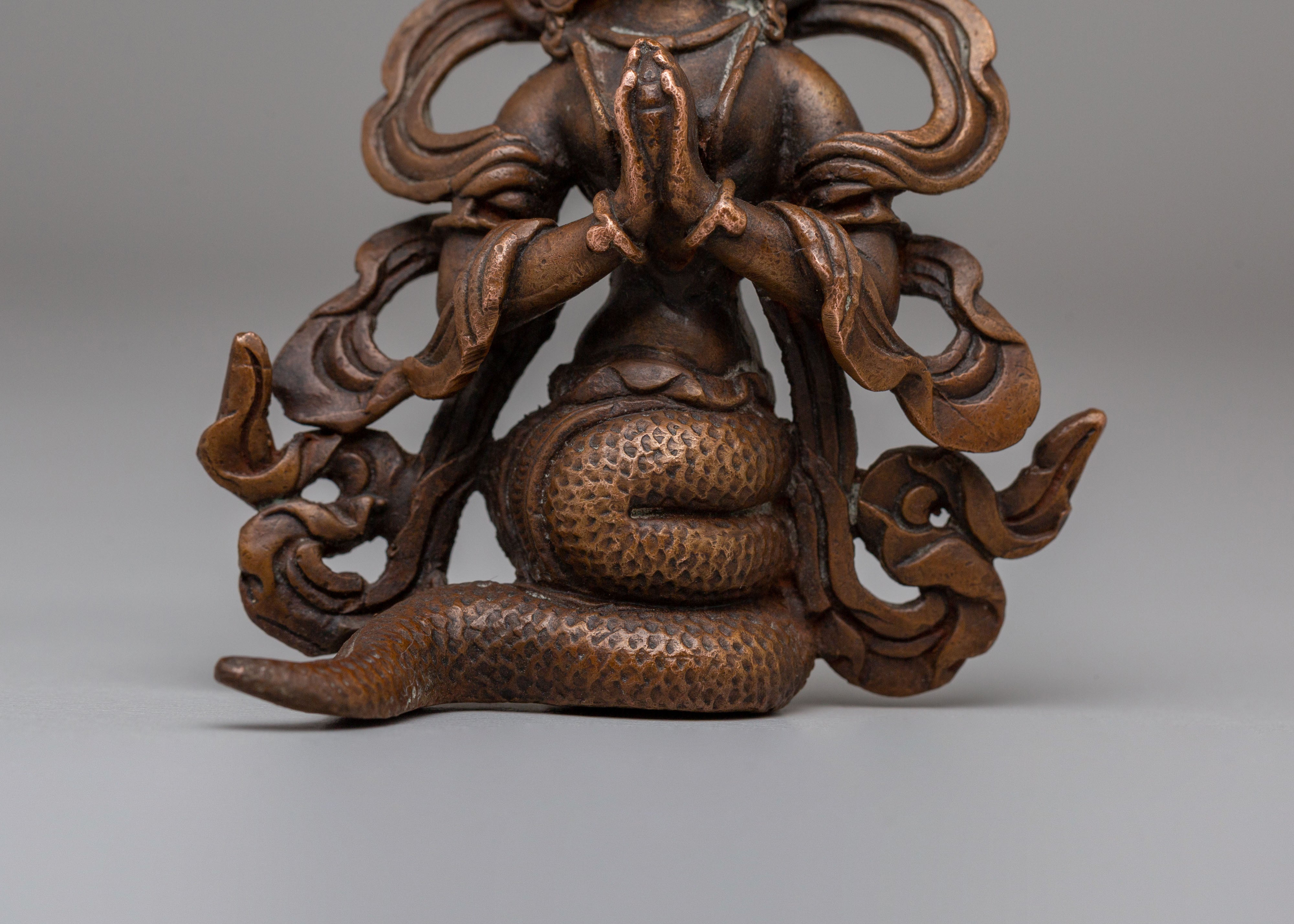 Handmade Nagkanya Statue | Copper Statue of Snake Maiden
