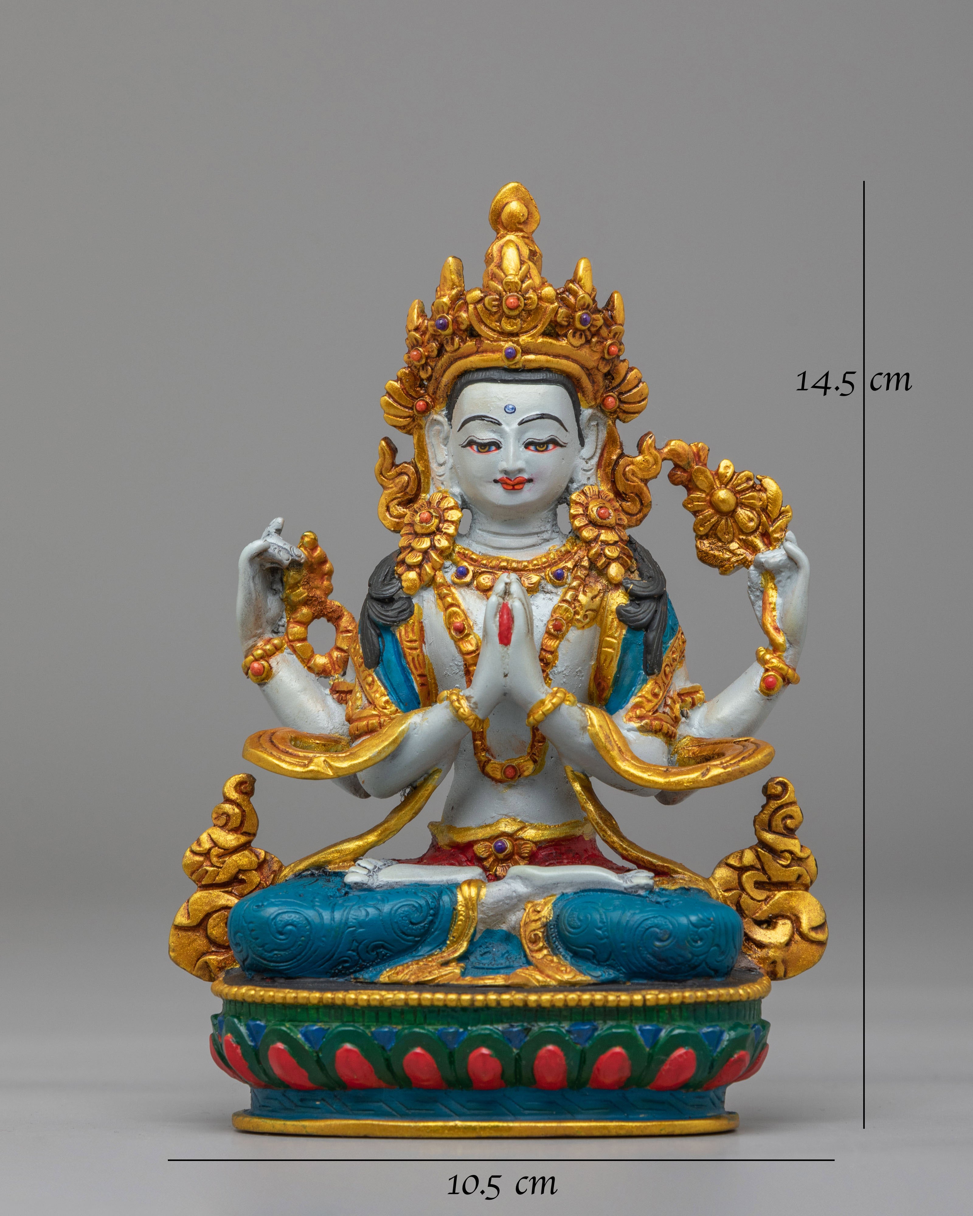 Sacred Chenrezig Meditation Statue | Tibetan Bodhisattva of Compassion