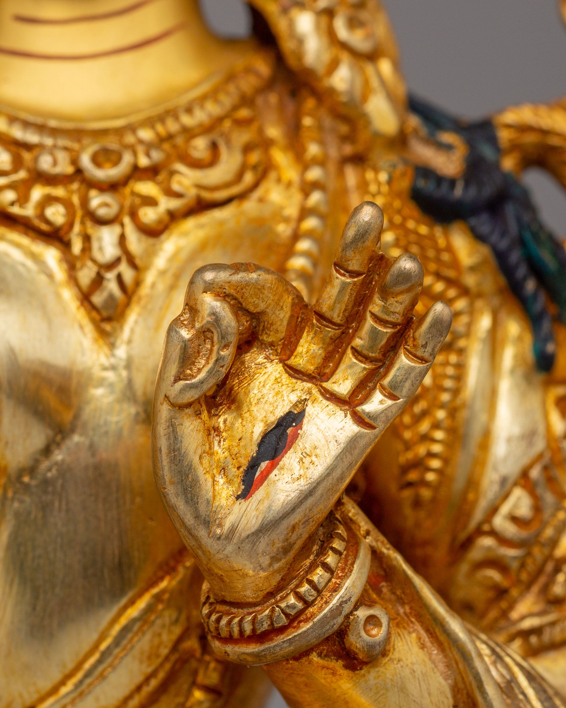 Handcrafted Altar White Tara Statue | Copper Body with 24K Gold Plating