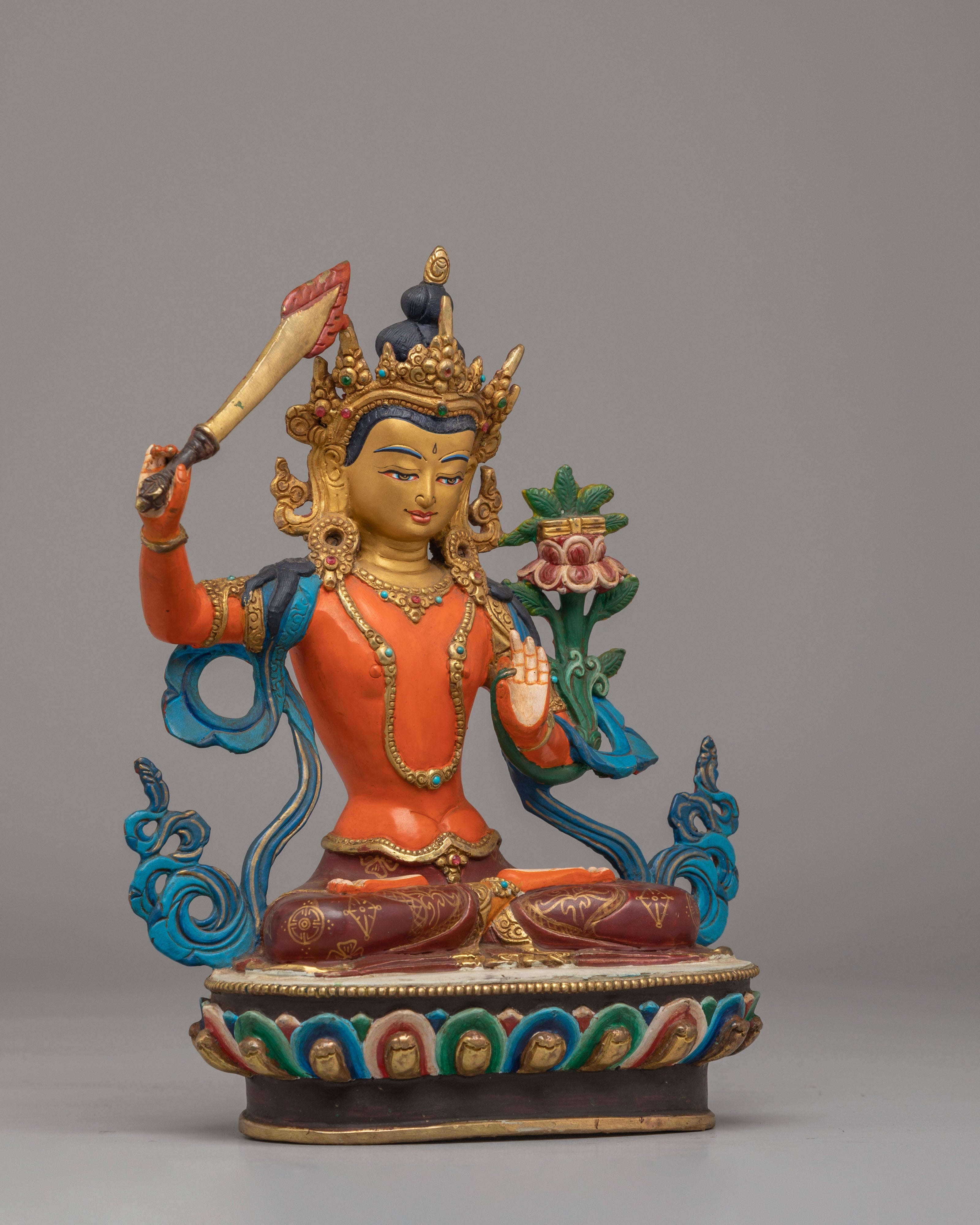 Manjushri Meditation Altar Statue | Buddha of Wisdom & Enlightenment