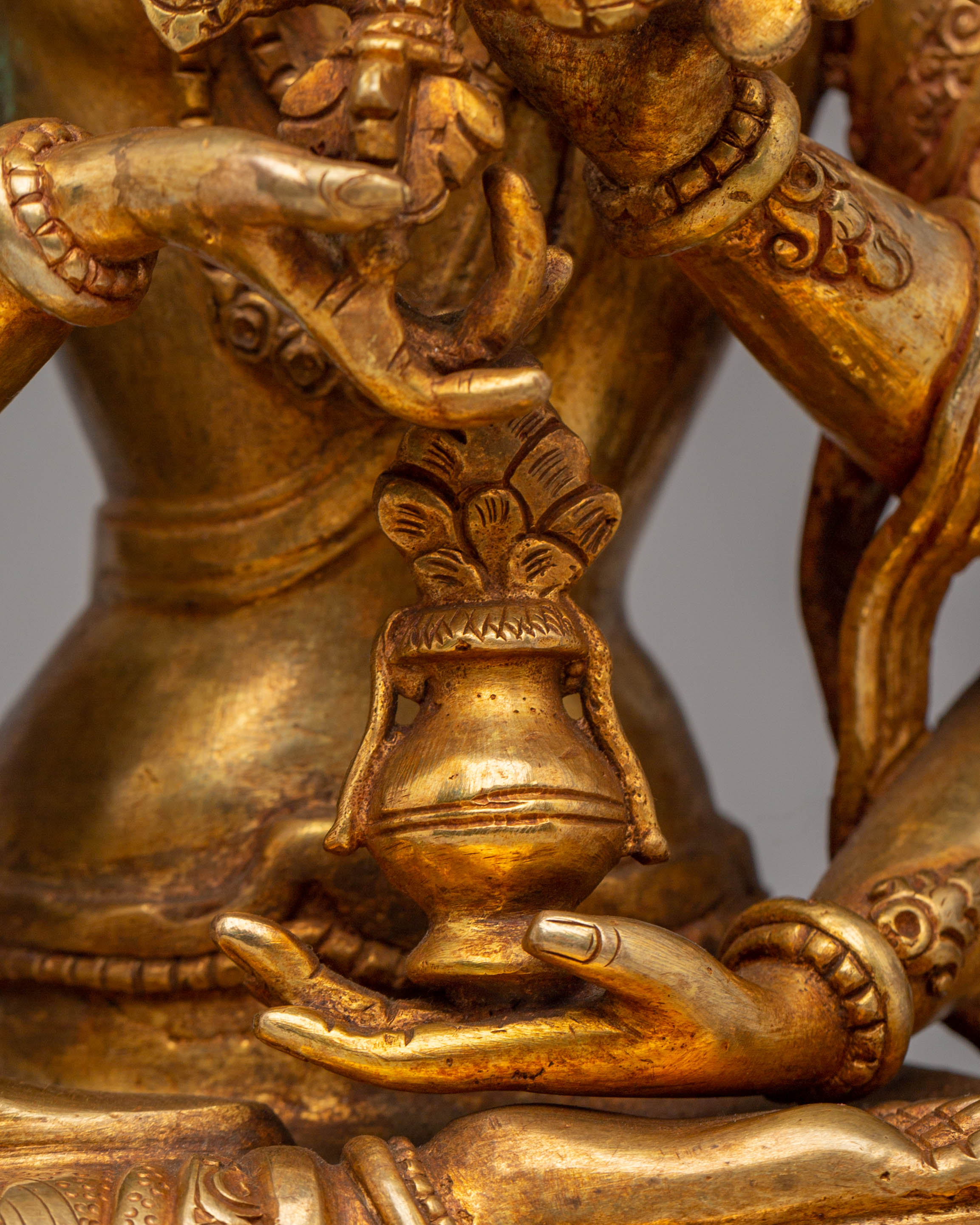 Handmade Golden Namgyalma Statue | Dakini of Longevity
