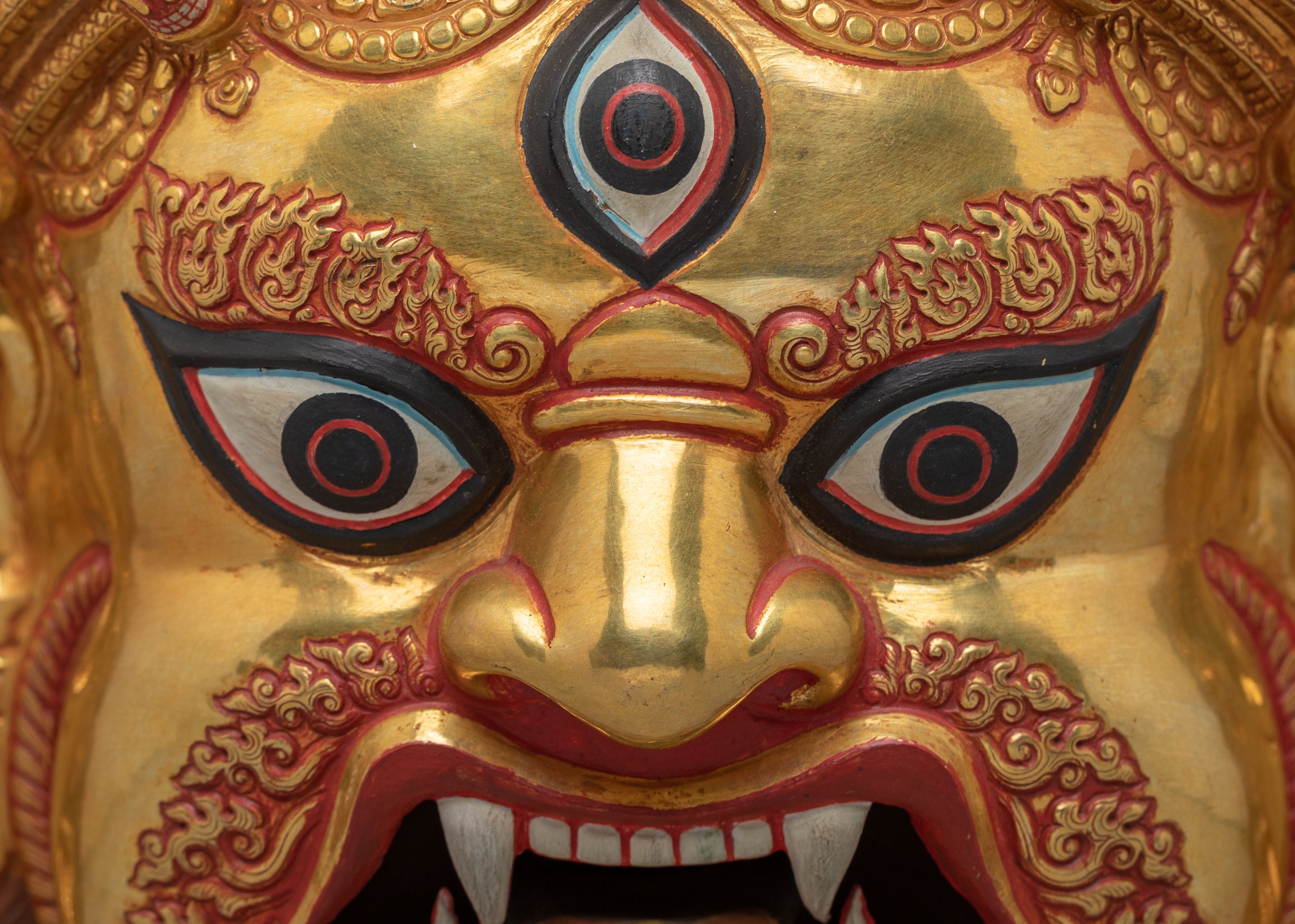 Handmade Mahakala Wall Hanging | Tibetan Wrathful Deity Artwork