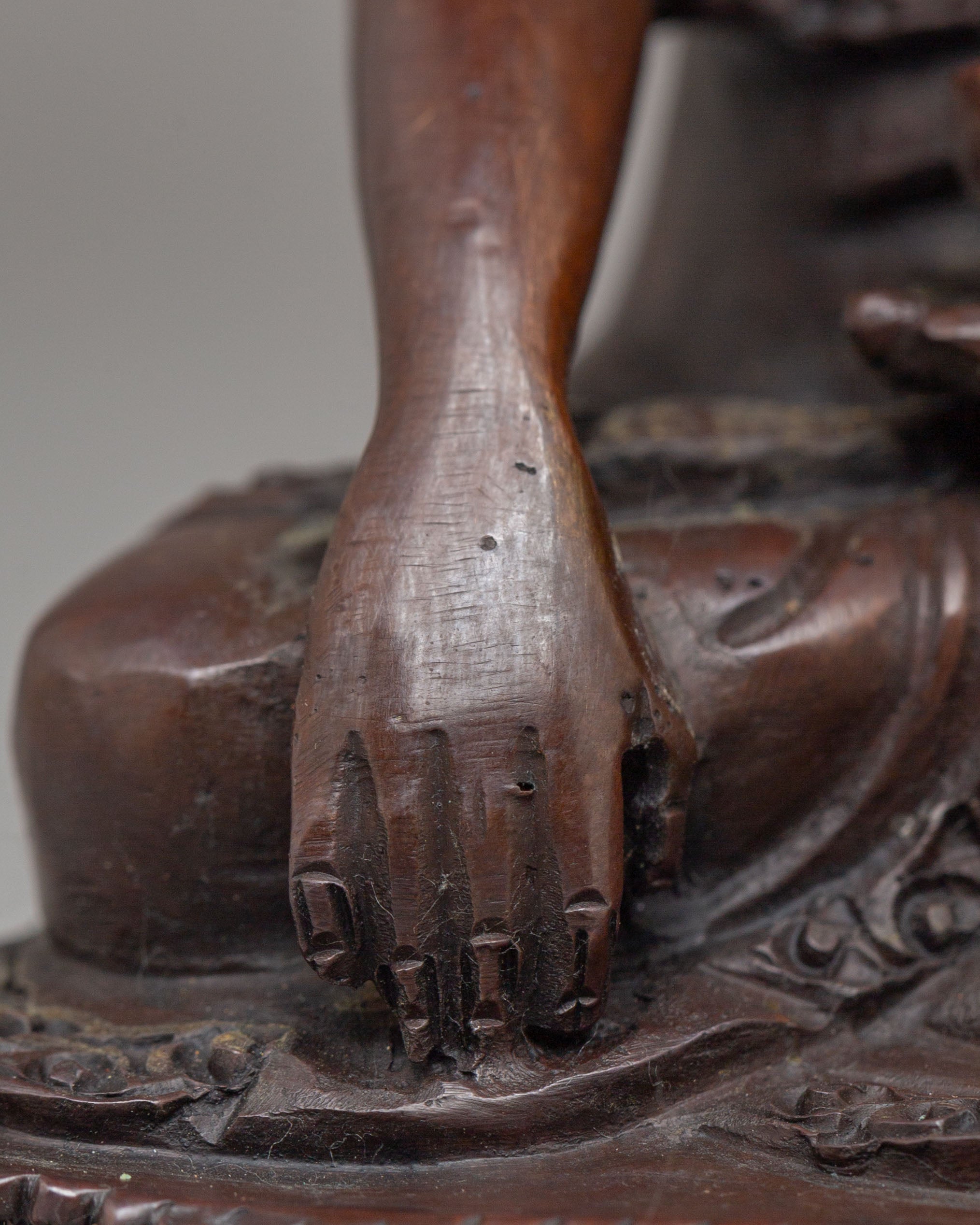 Historical Shakyamuni Buddha Sculpture | Oxidized Copper Buddhist Statue