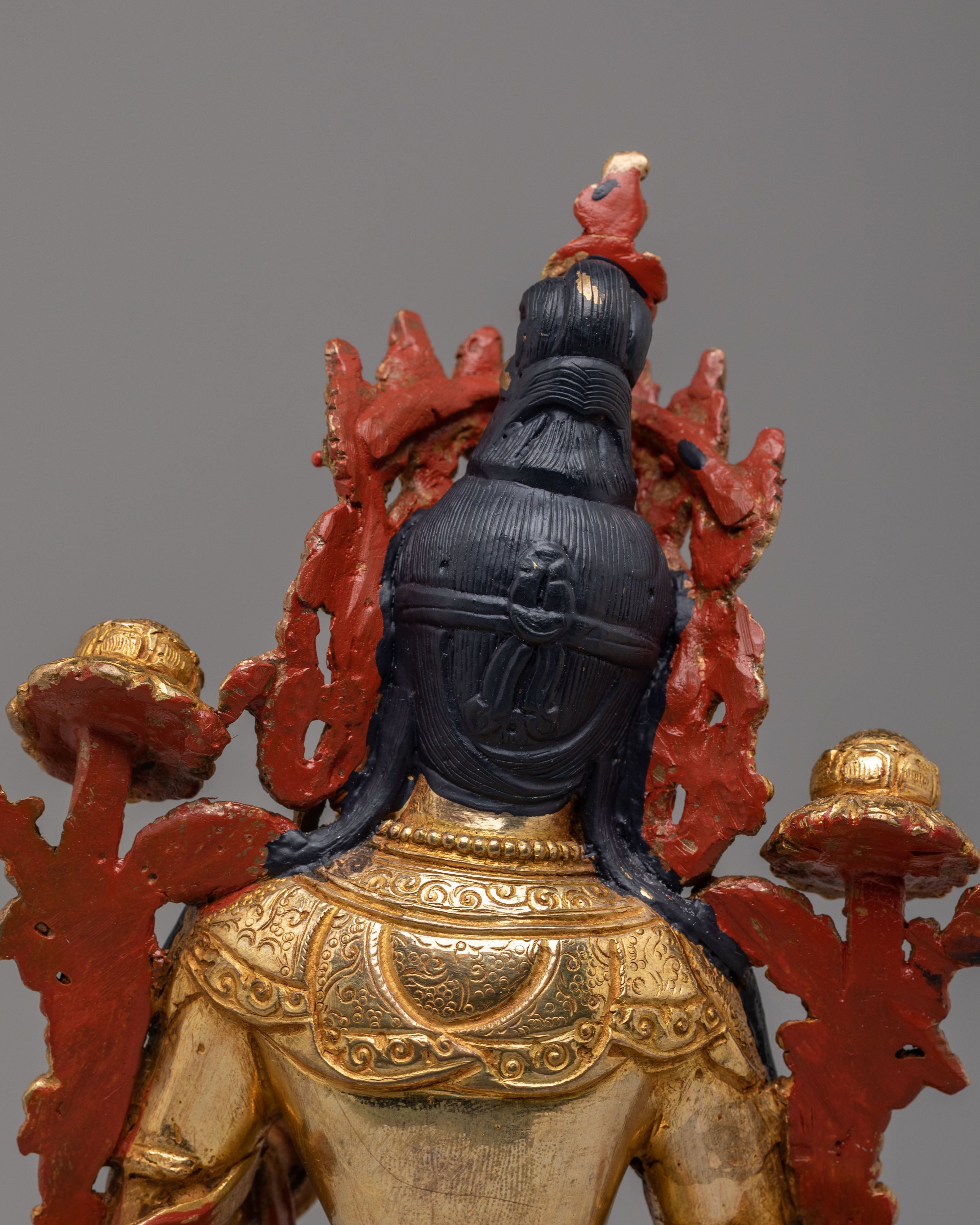 Seven-Eyed White Tara Deity Statue | Traditional Vajrayana Sacred Art