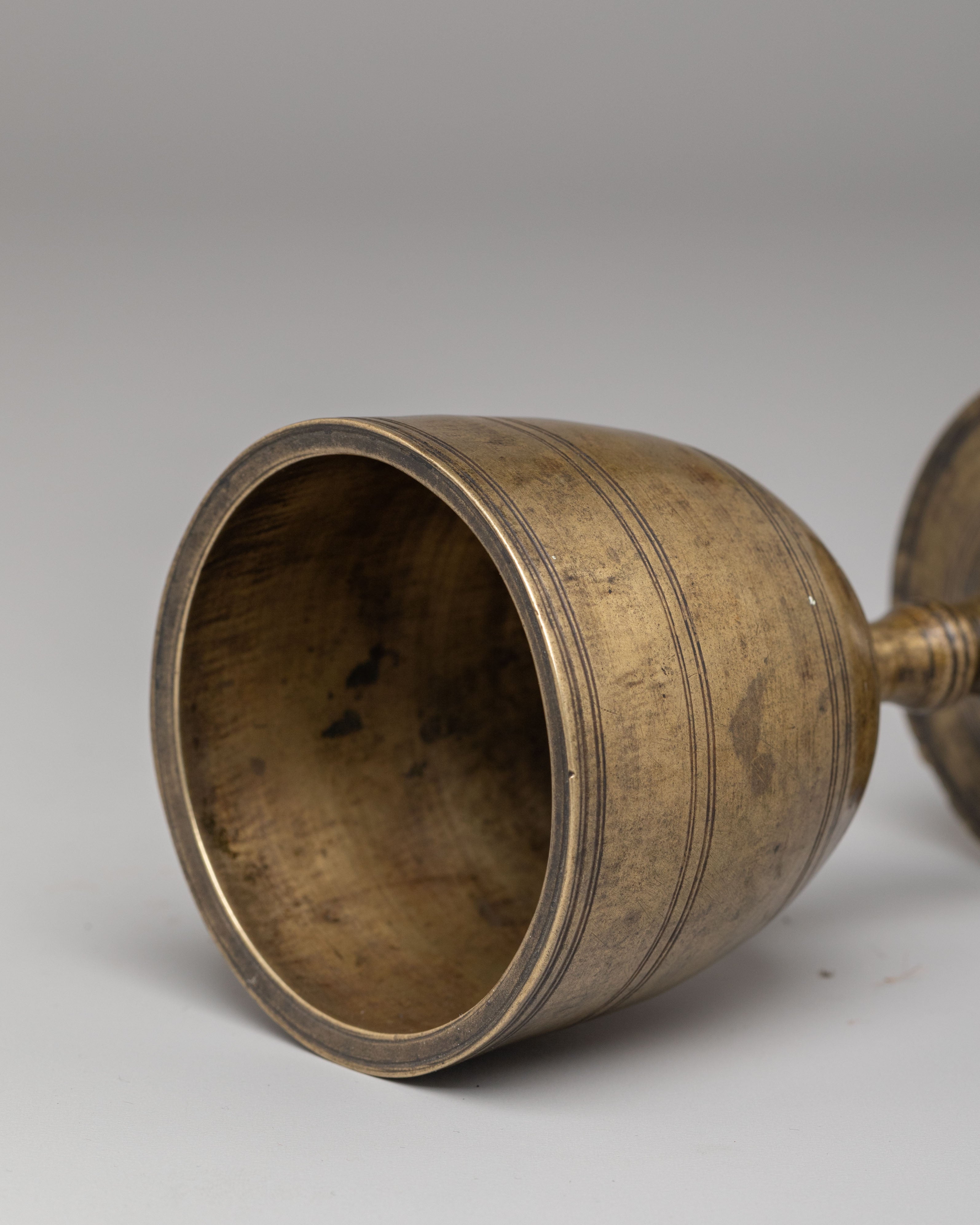 Himalayan Offering Glass | Antique Brass Buddhist Ritual Vessel