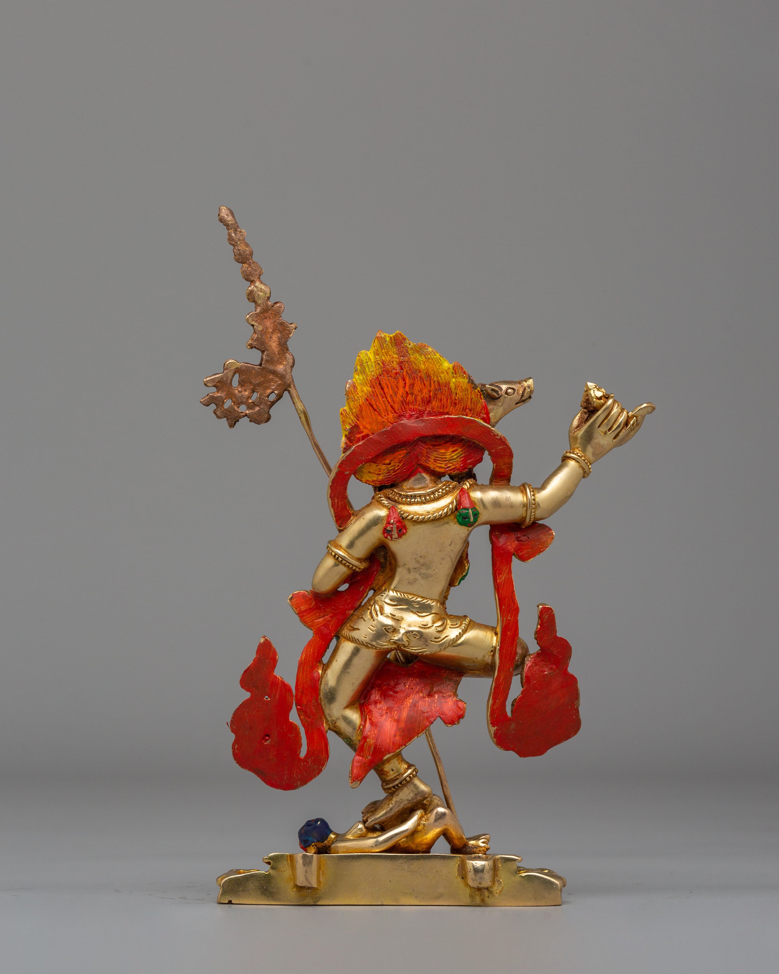 Protector Deity Dorje Phagmo Statue | Handcrafted Copper Body with Gold Plating