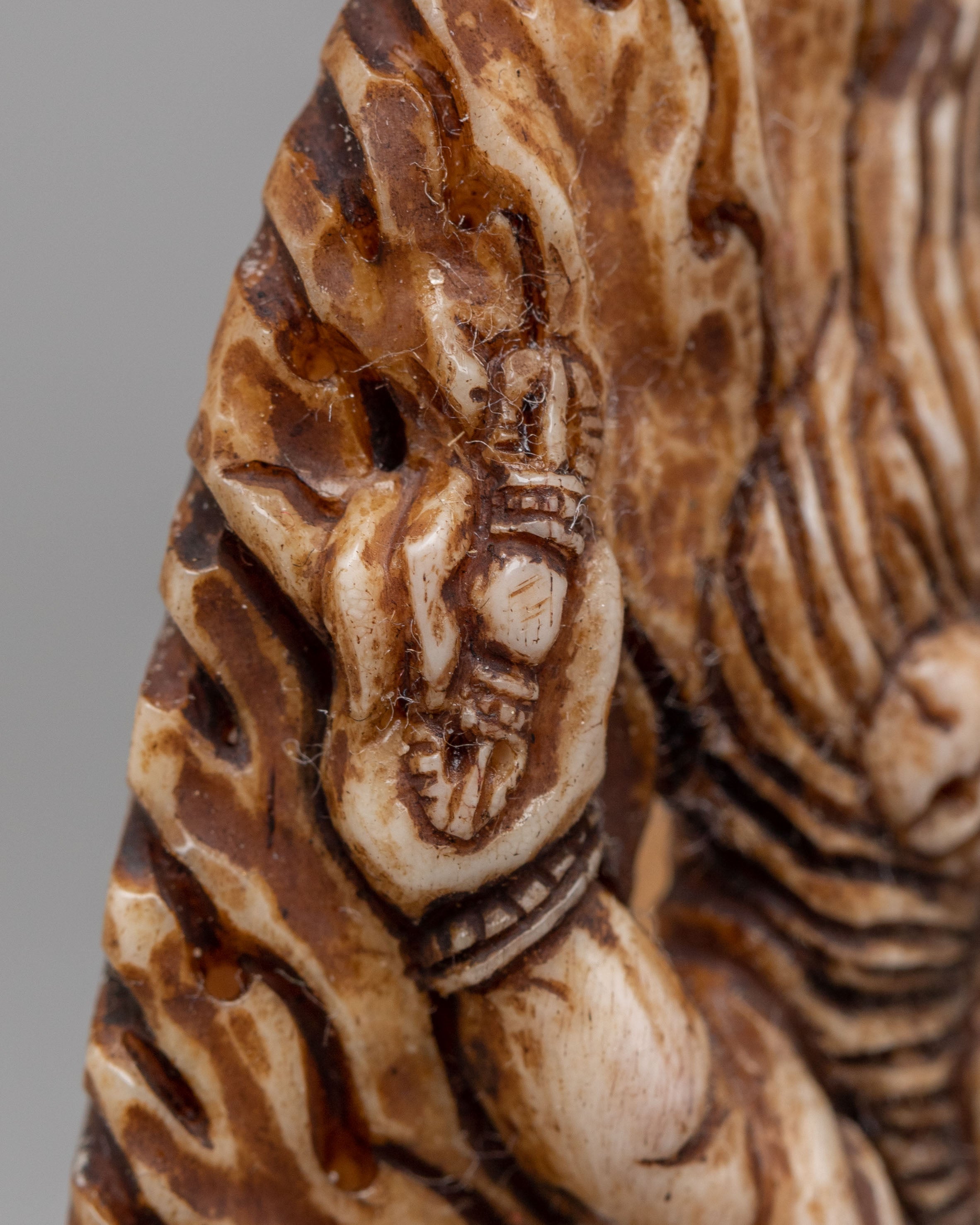 Traditional Mahakala Bone Statue | Tibetan Ritual Decor