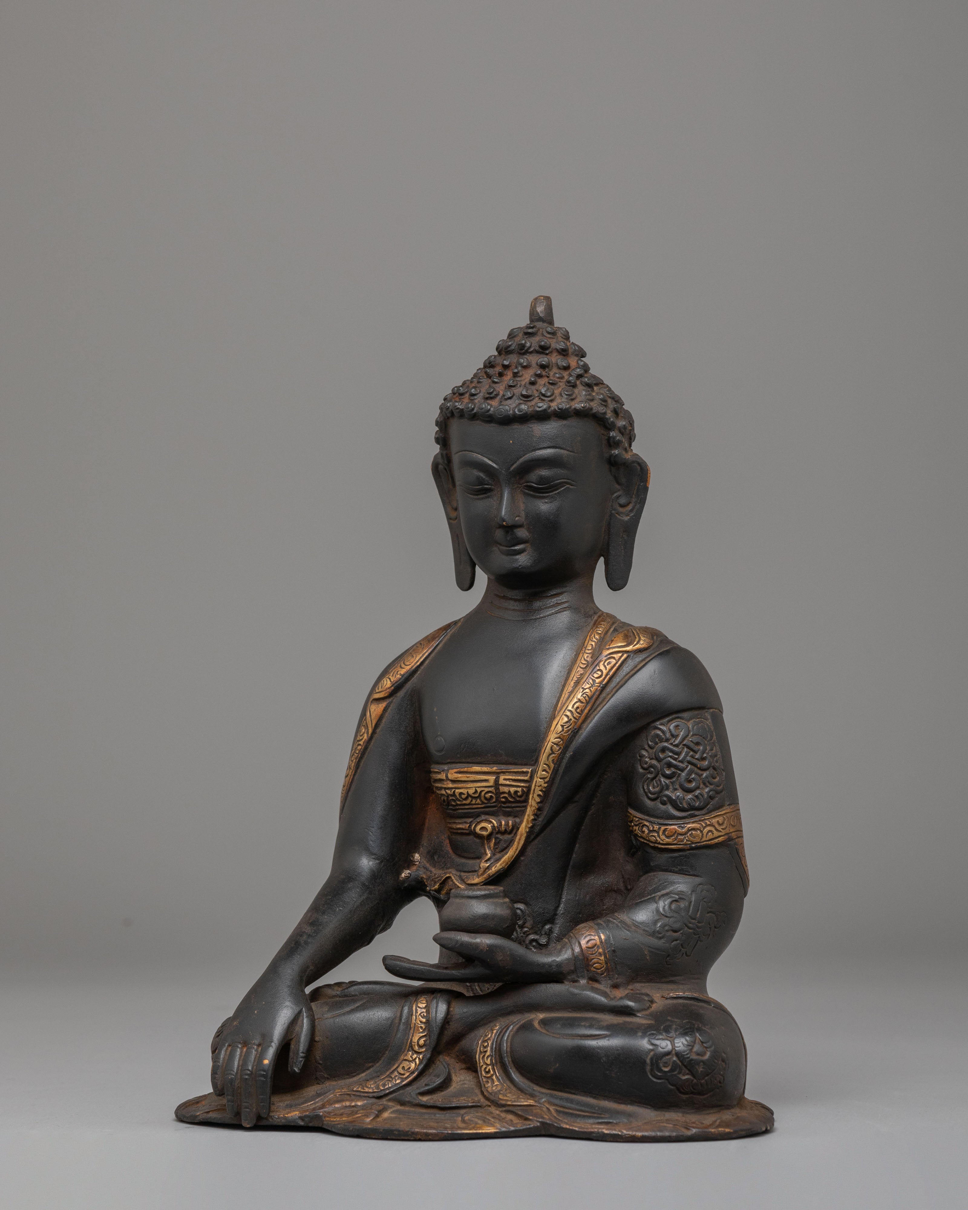 Peace Symbol Shakyamuni Buddha Statue | Handcrafted Copper Sculpture