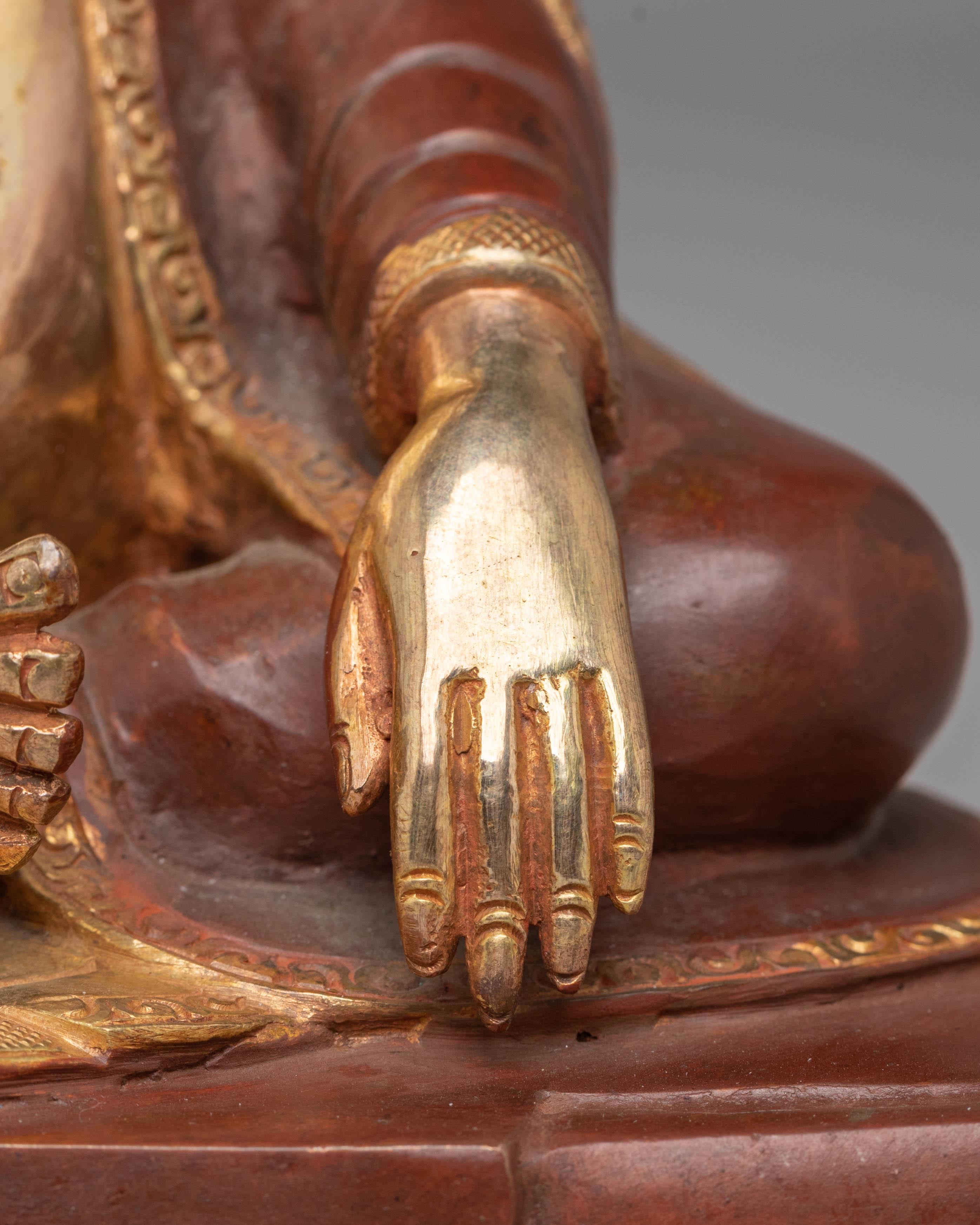 Handcrafted Gampopa Buddhist Statue | 24K Gold Plated Copper Master