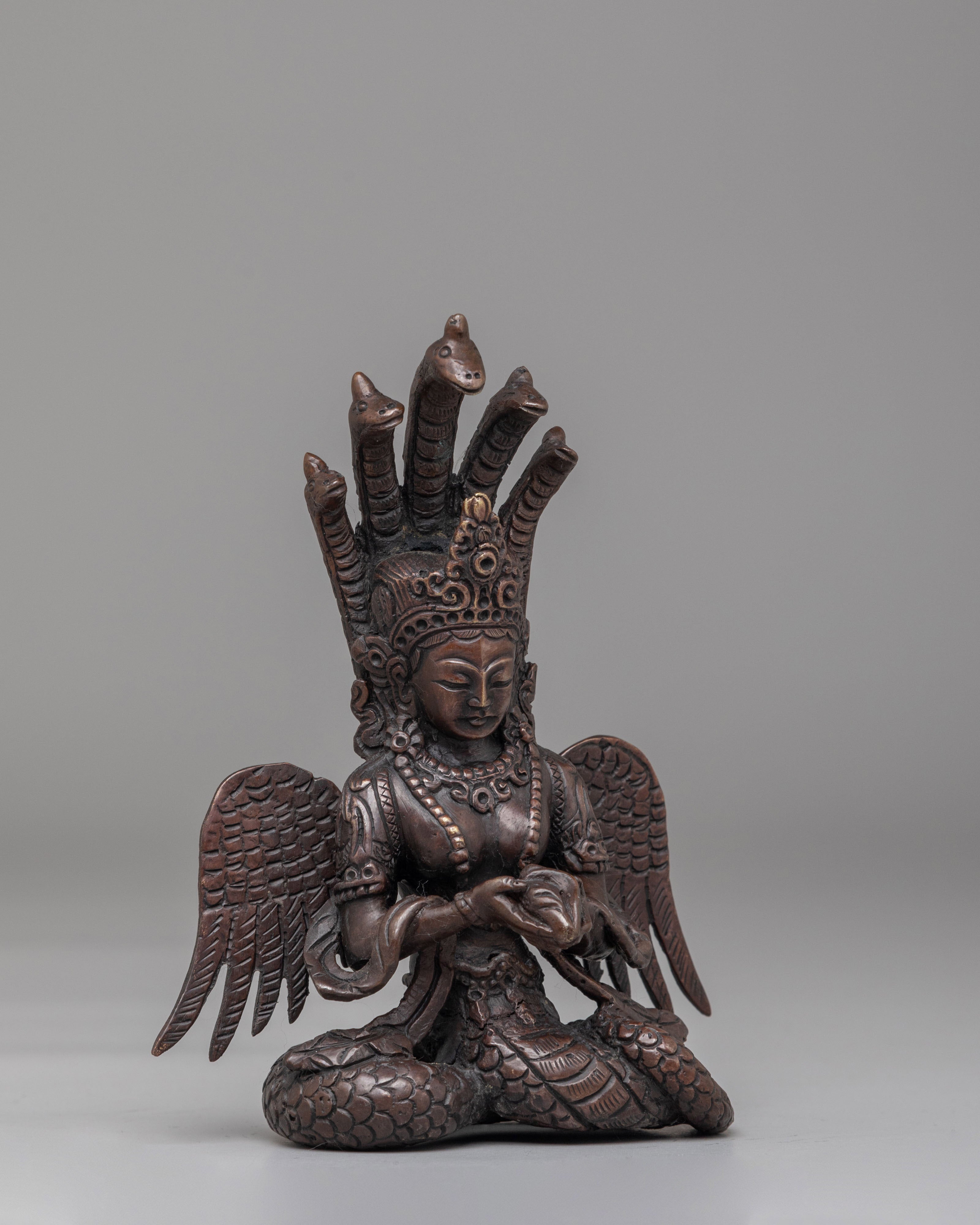 Handmade Ritual Naag Kanya Statue | Divine Snake Goddess