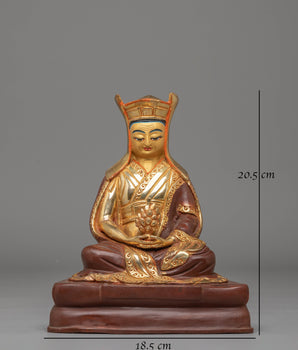 Handcrafted Marpha Buddhist Statue | Copper Body with Acrylic Color and 24K Gold Plating