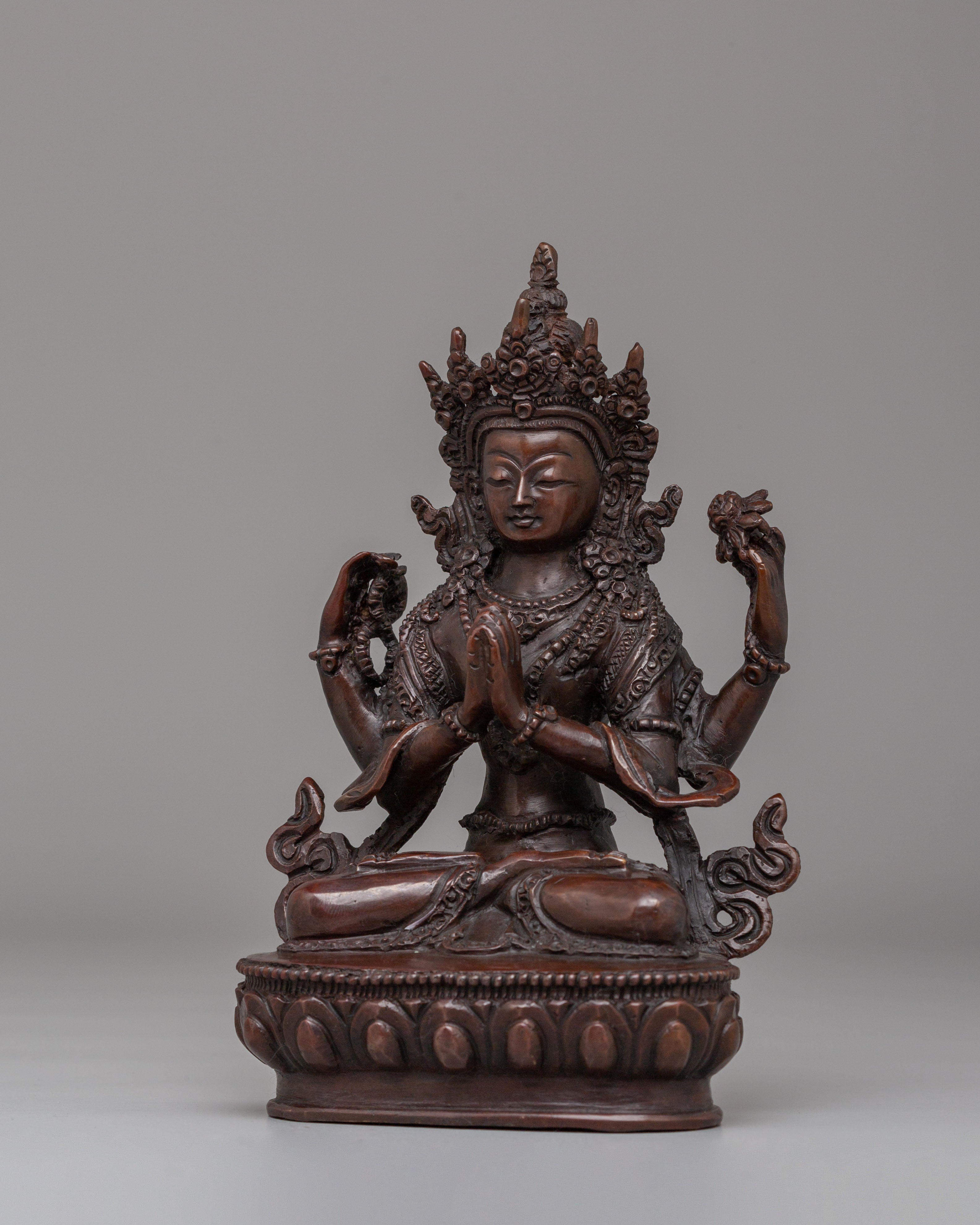 Traditional Chenrezig Deity Statue | Compassionate Bodhisattva