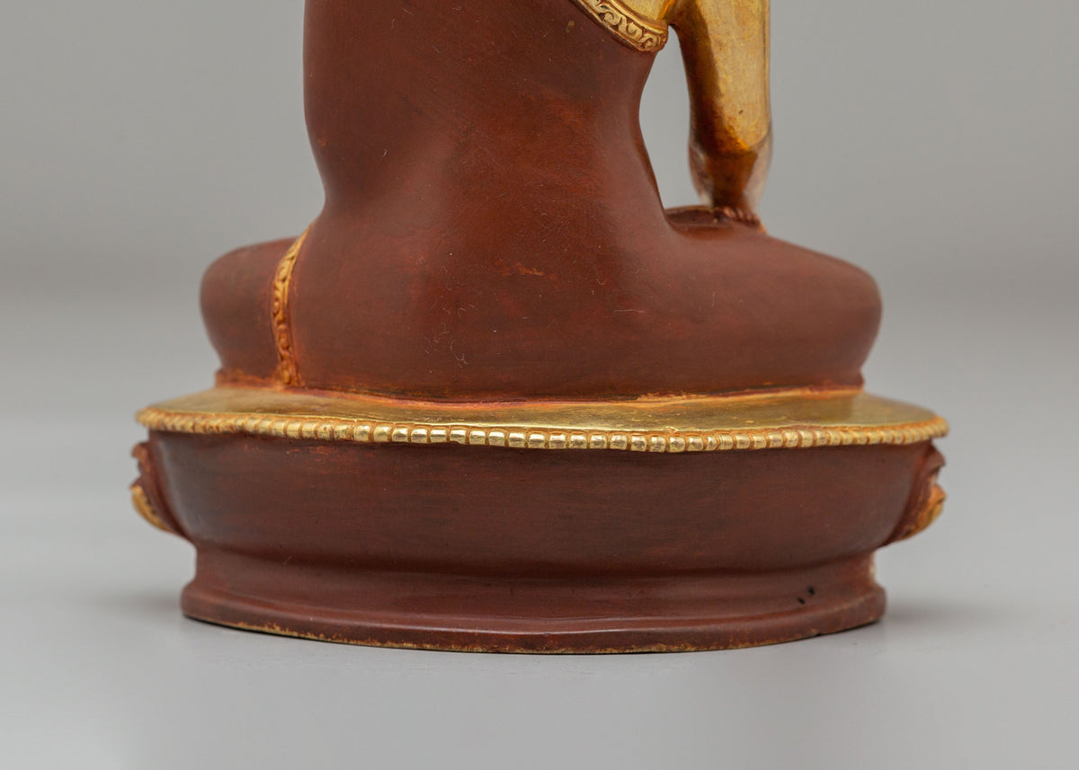 Himalayan Buddha Shakyamuni Sculpture | 24K Gold Plated Buddhist Statue