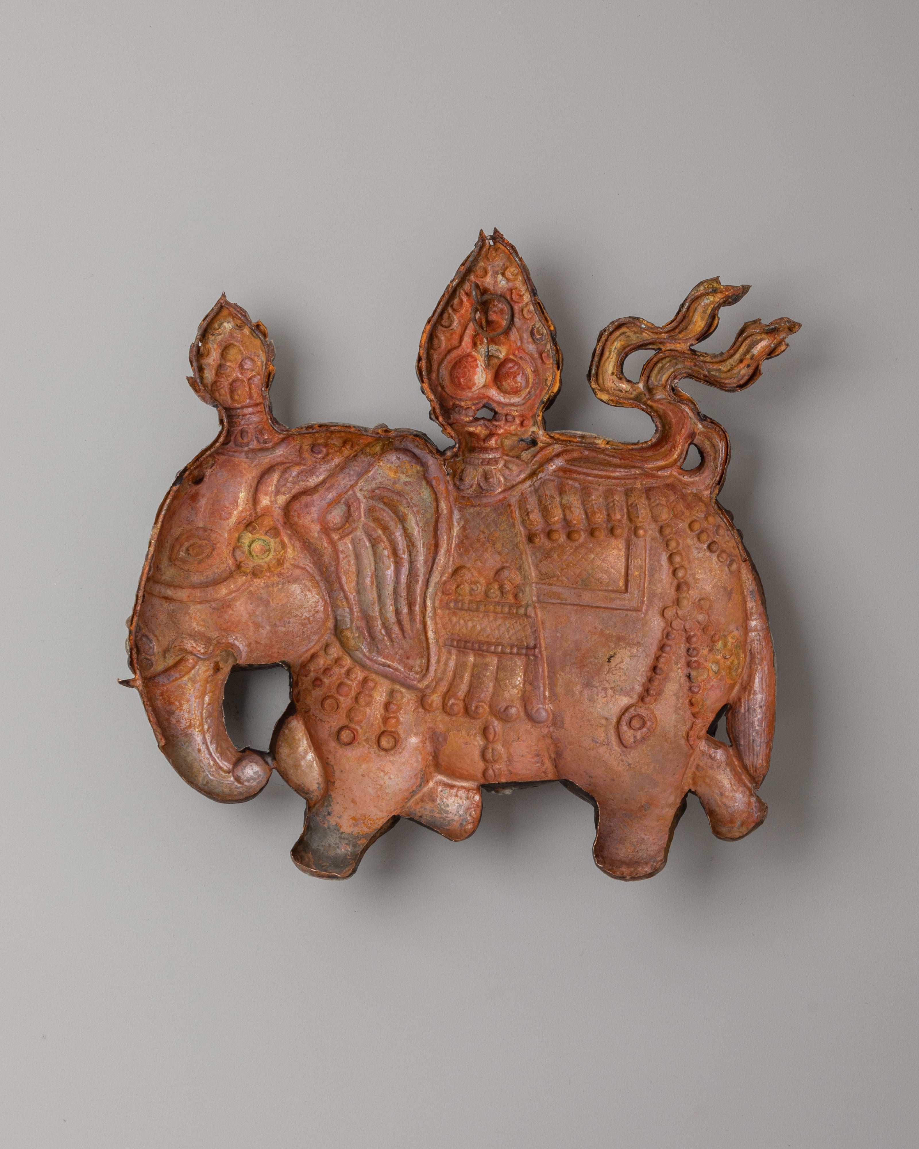 Traditional Elephant Wall Hanging | Handcrafted Oxidized Copper Art