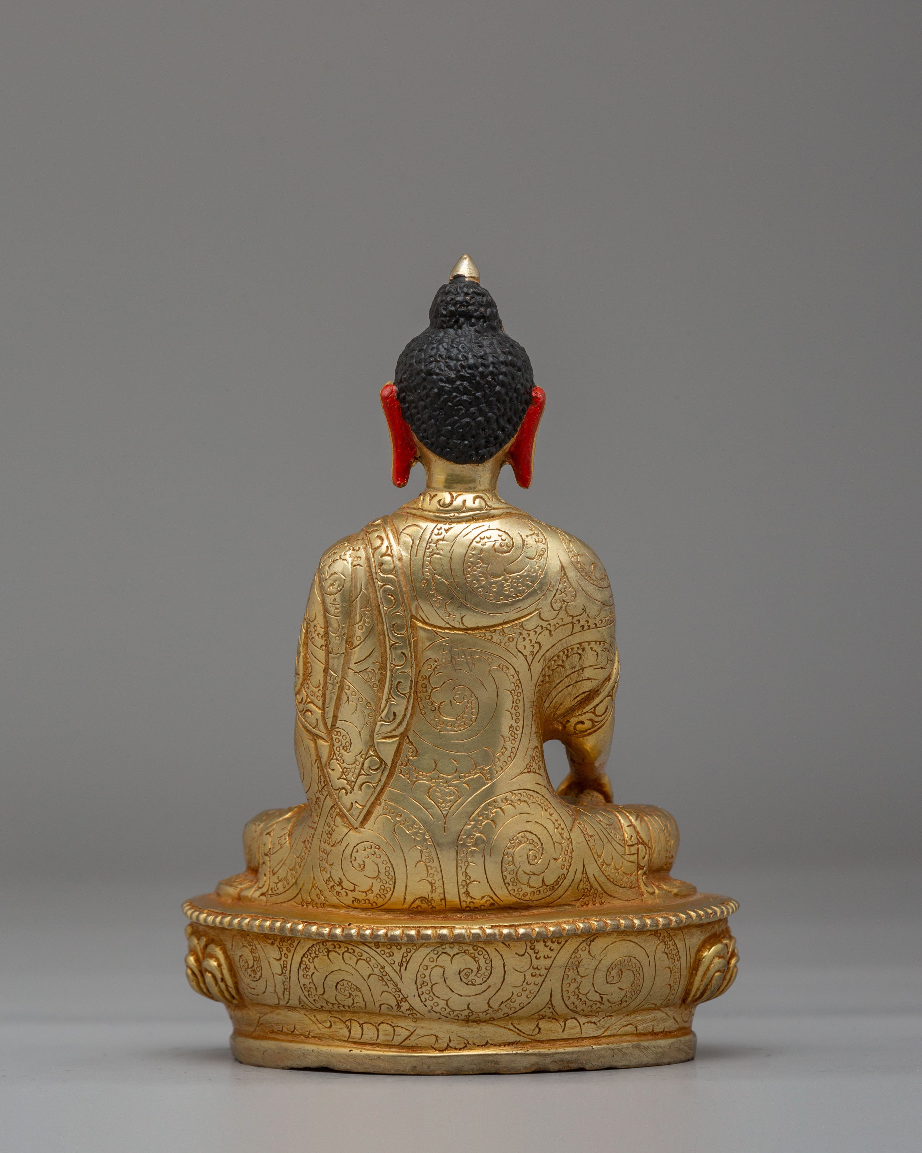 Historic Shakyamuni Buddha Altar Statue | Sacred Gold Plated Copper Buddha for Meditation