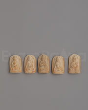 Tibetan Five Dhyani Buddha Bone