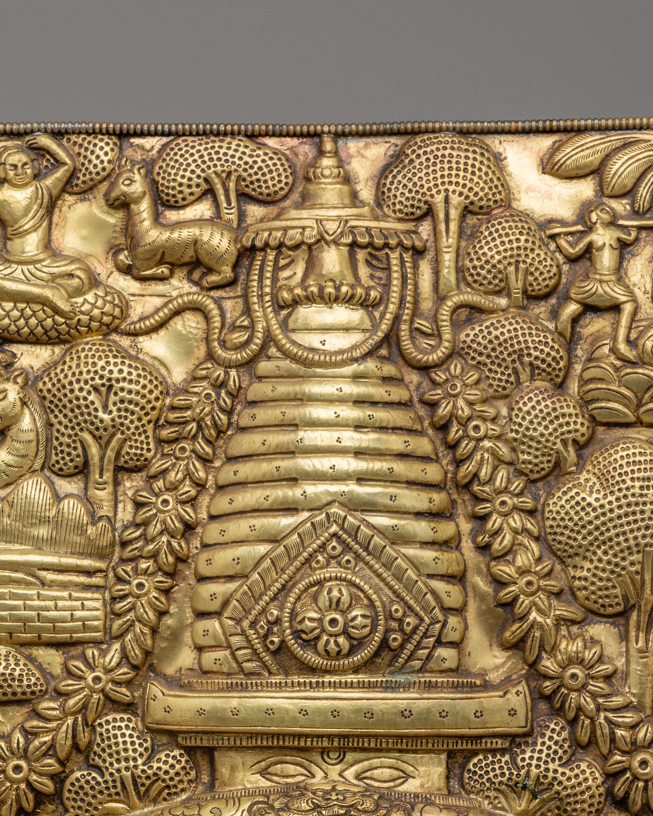 Handcrafted Buddha's Life Wall Hanging | Brass Wall Decor with Disciples
