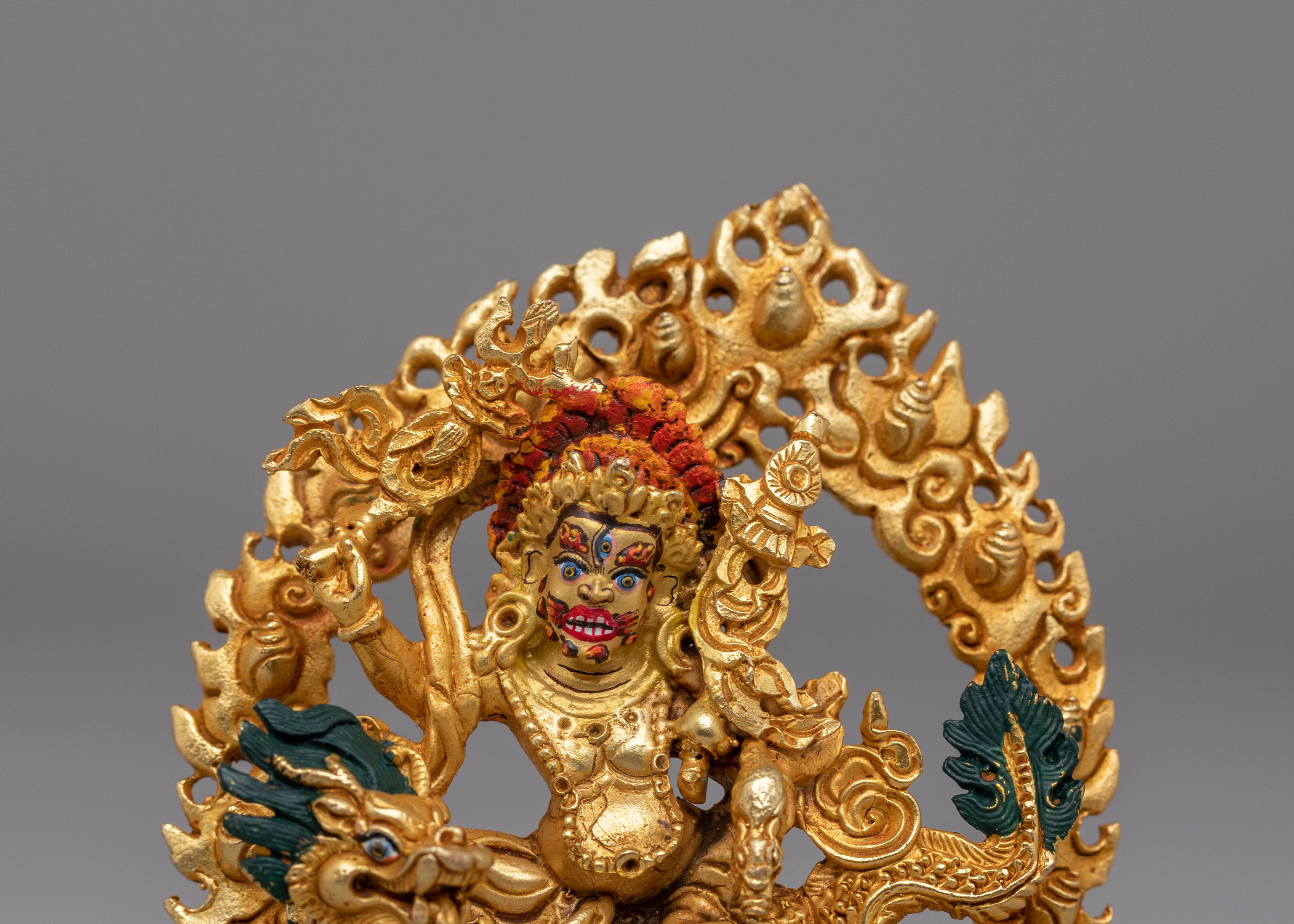 Himalayan White Dzambhala Altar Statue | Buddhist Prosperity Protector Sculpture