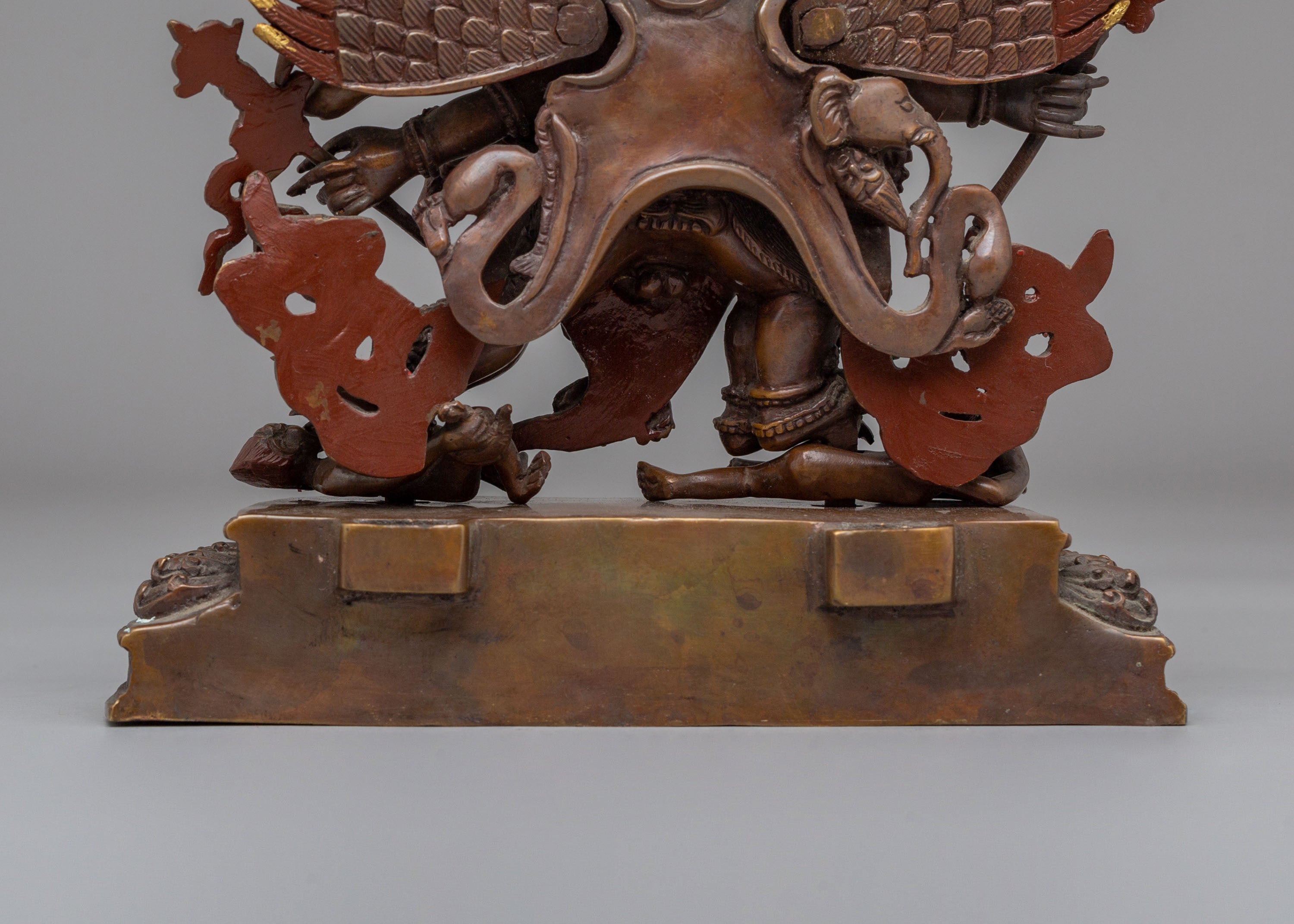 Handcrafted Hayagriva Statue | Traditional Oxidized Copper Artwork