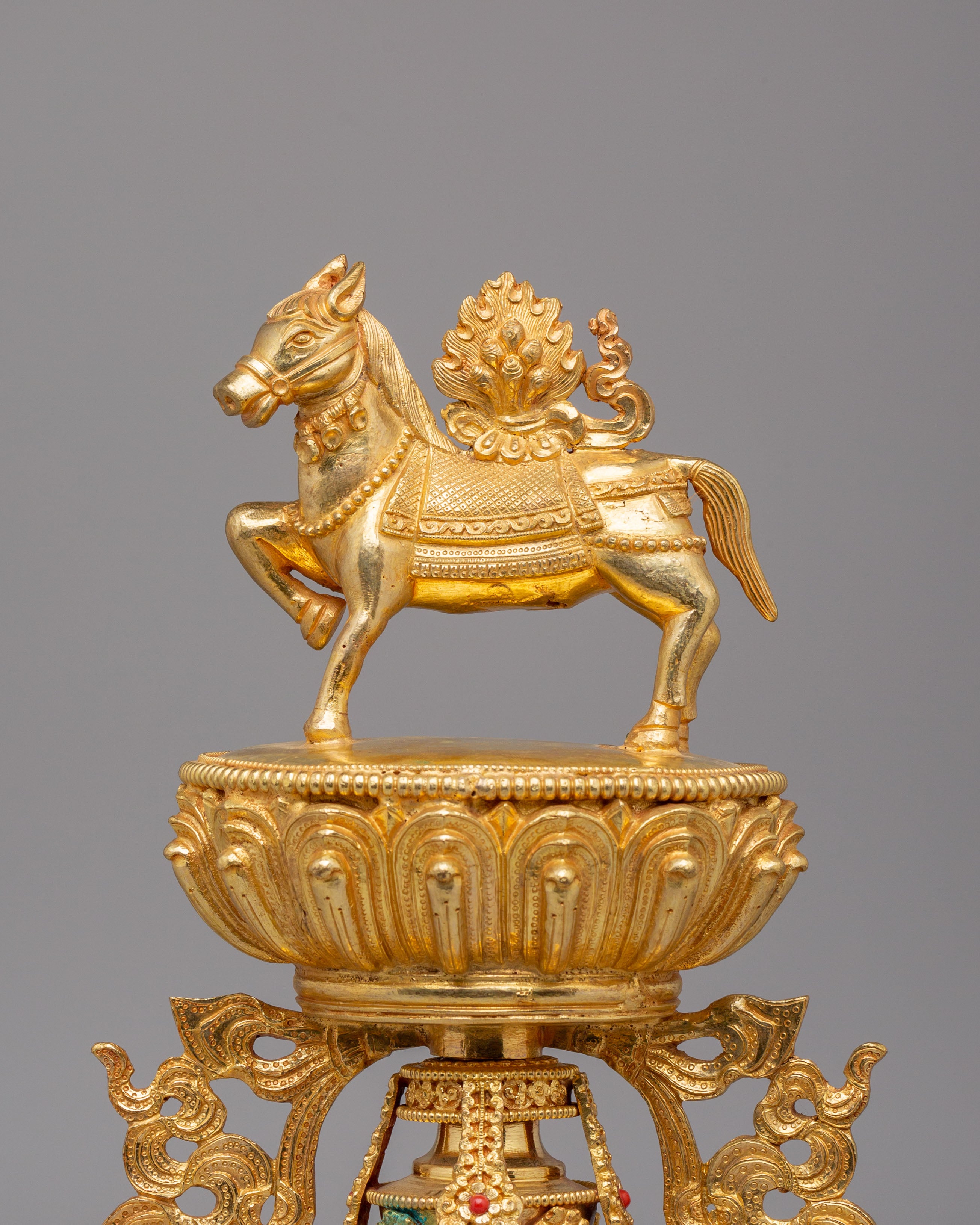 Handcrafted Chakravartin Possessions Sculpture | Sacred Buddhist Artwork for Meditation