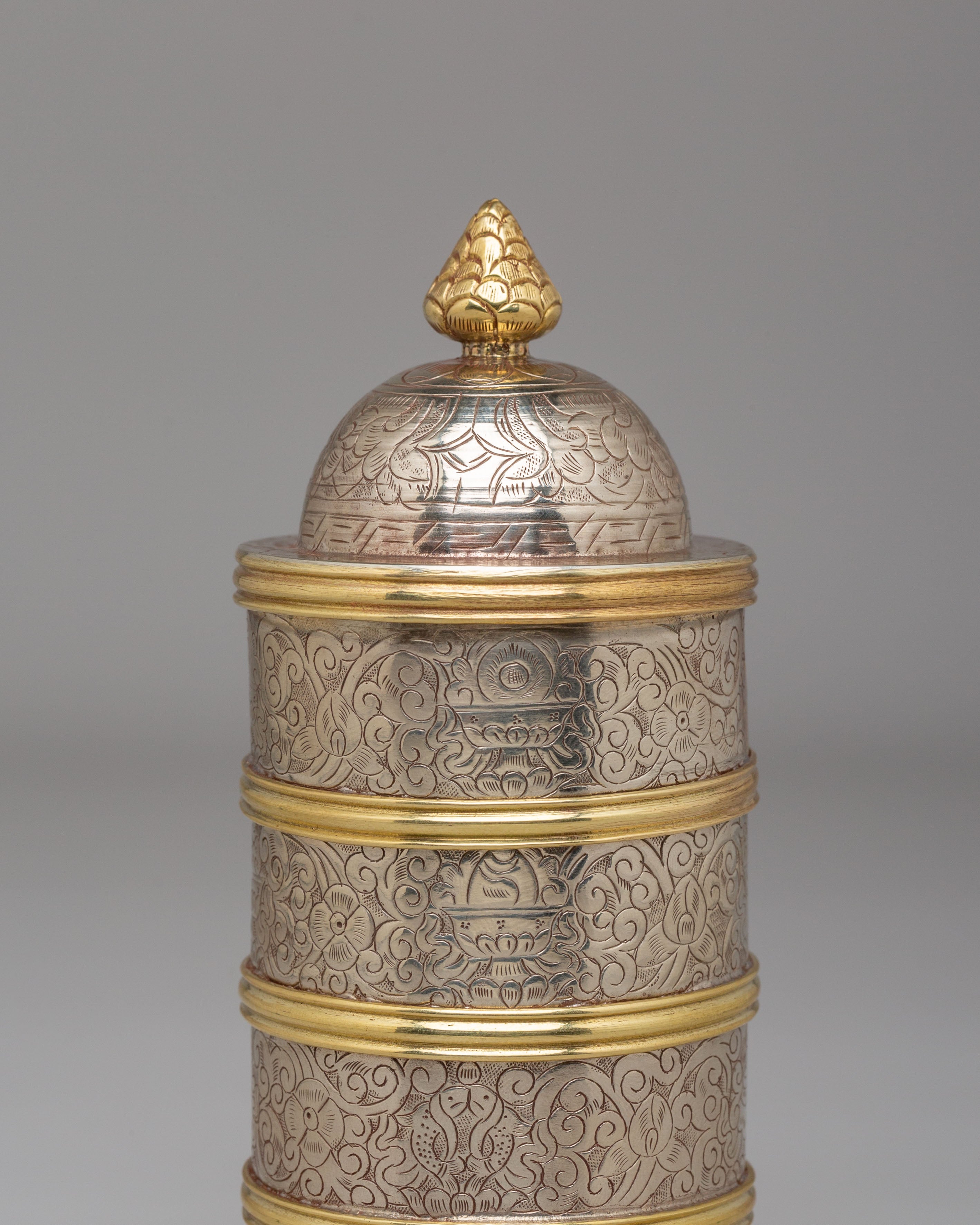 Himalayan Buddhist Altar Rice Pot | Sacred Ritual Offering Vessel