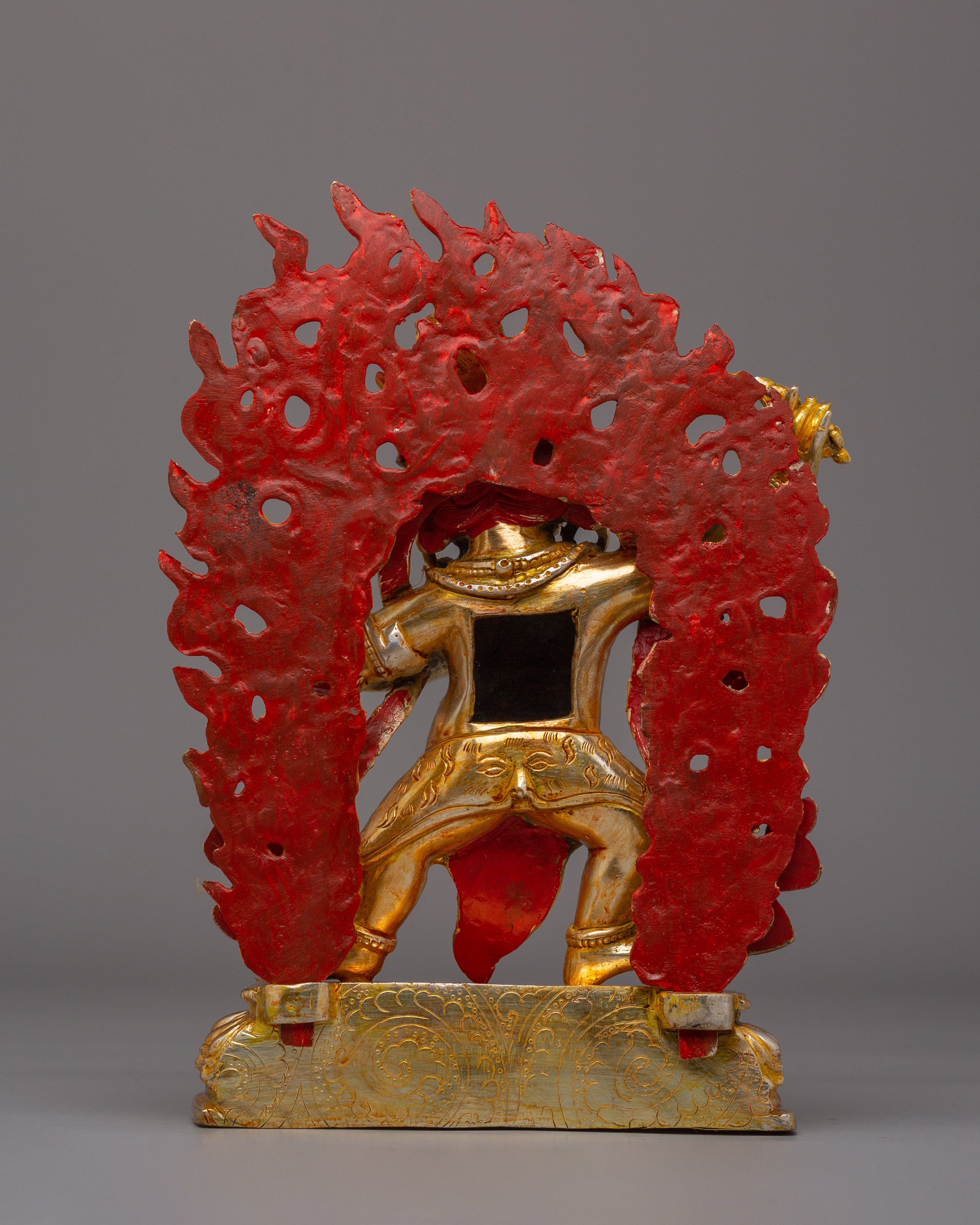 Divine Vajrapani Statue | Electro Gold Plated Protector Deity