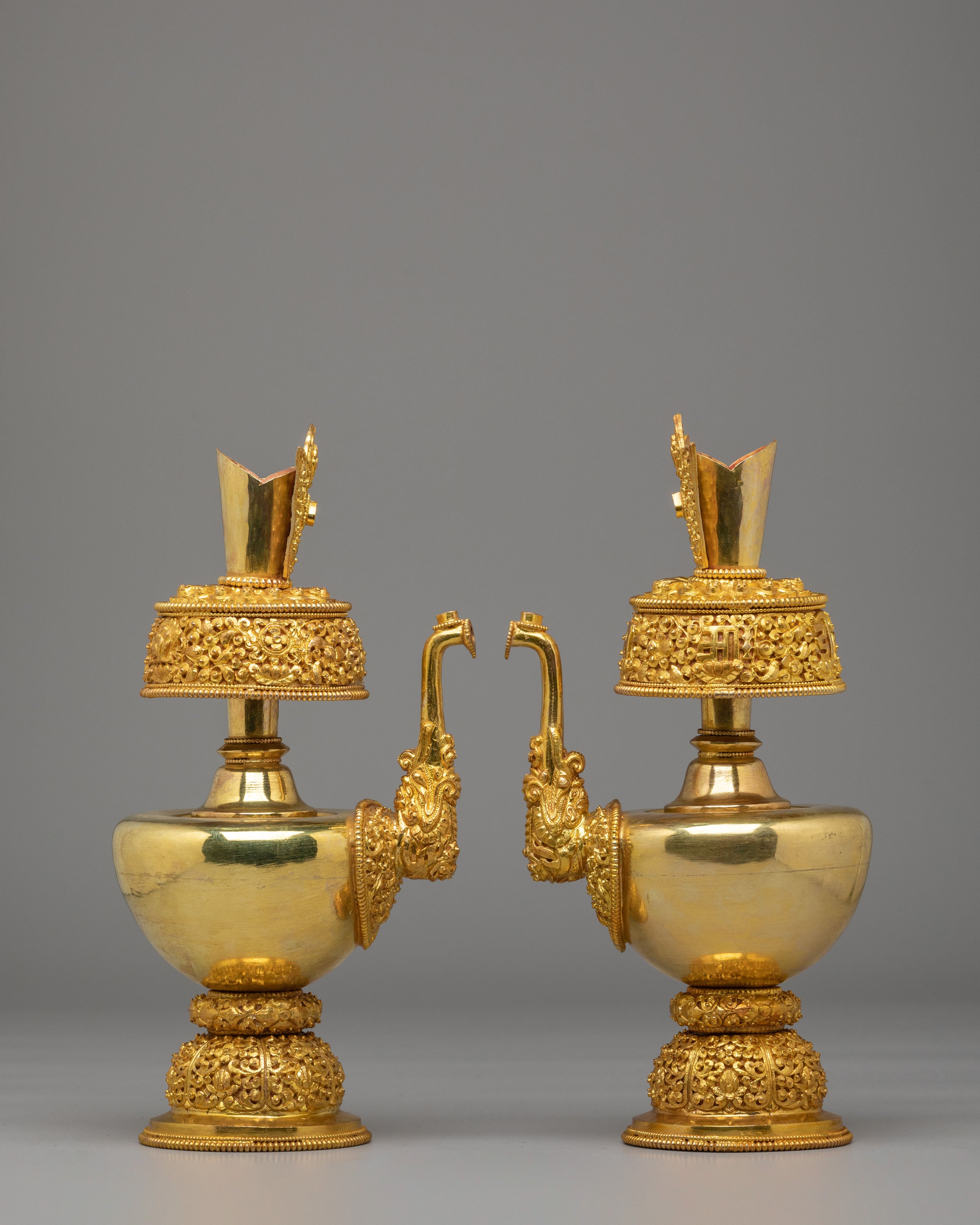 Bhumba Ritual Vessel Set | Gold Plated Copper Bhumba Set