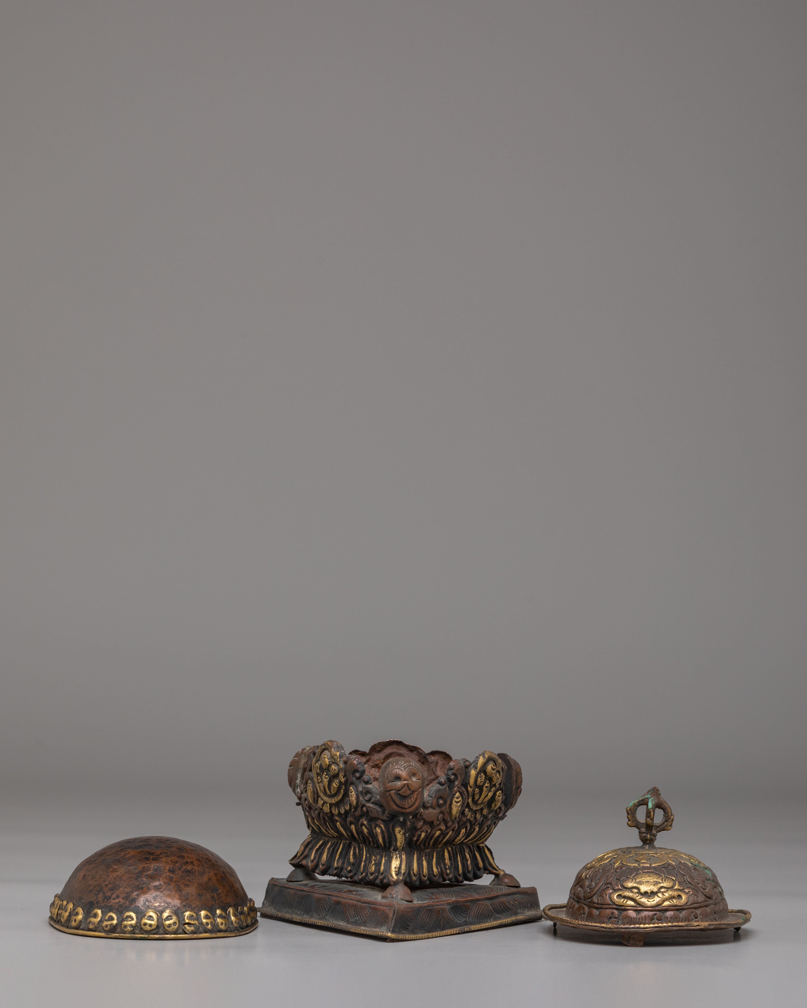 Decorative Buddhist Kapala Vessel | Tibetan Ritual Skull Cup