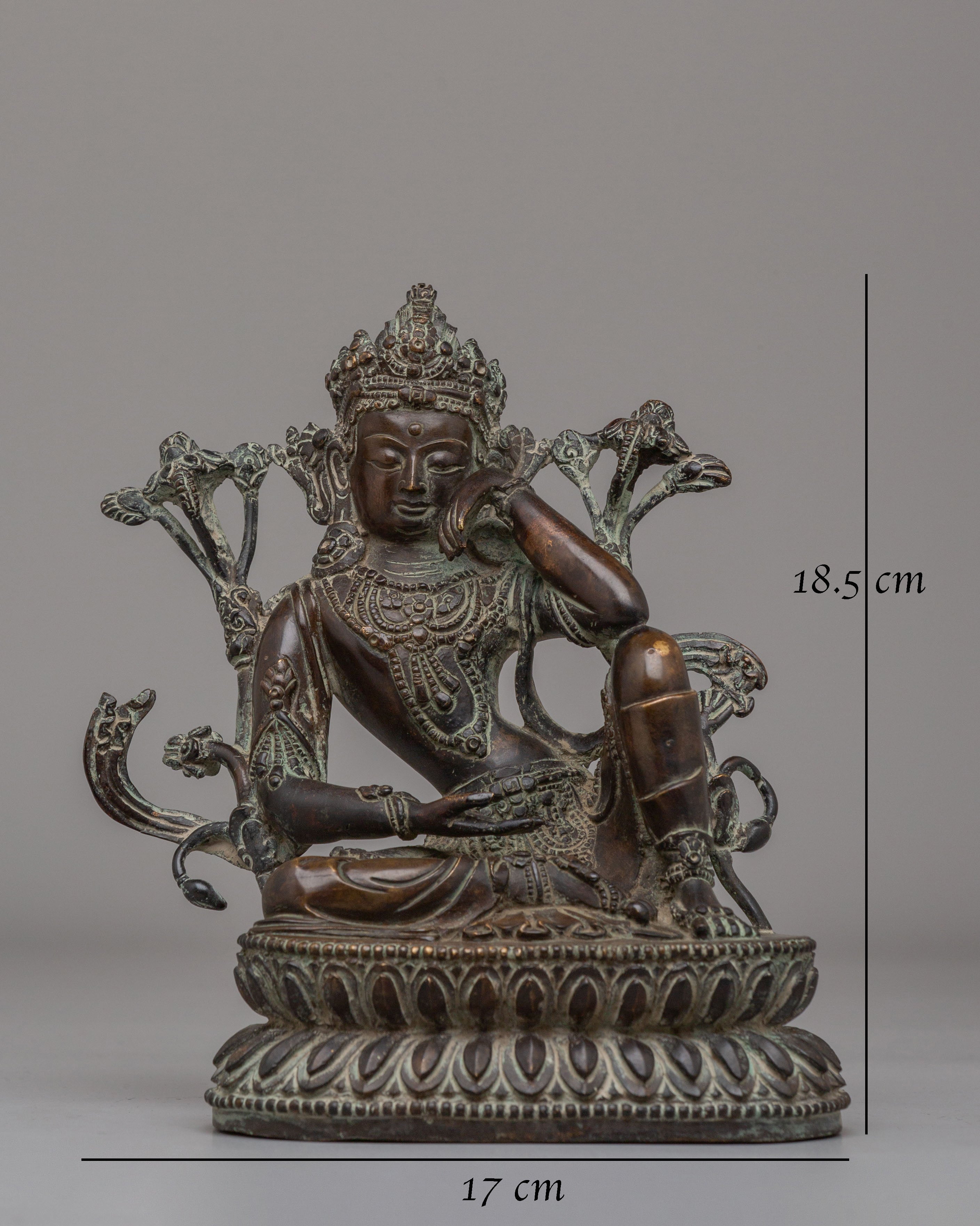 Hindu God Lord Indra Statue | Antique Copper Sculpture