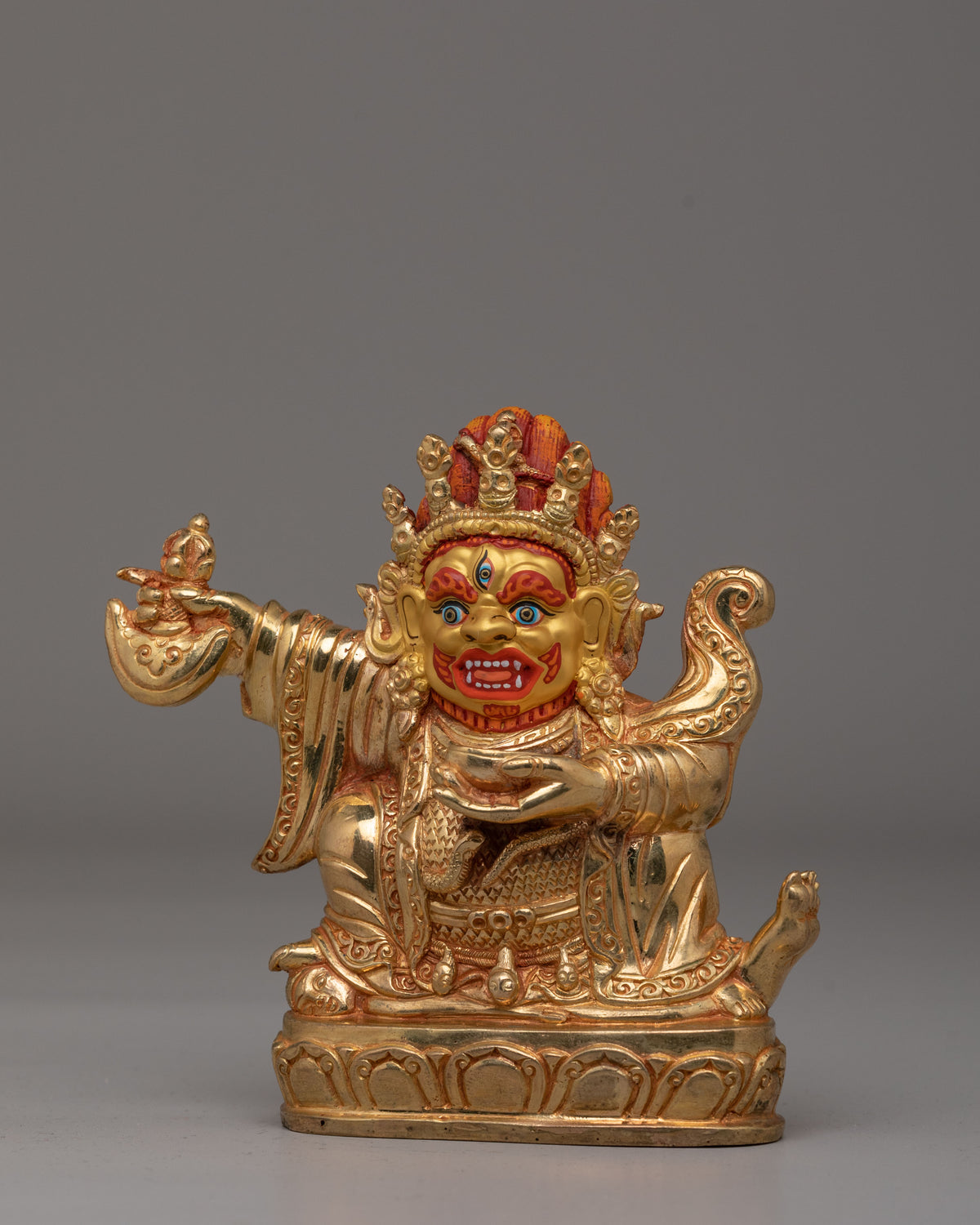 Mahakala Bergachen Wrathful Statue | Fierce Protector Deity