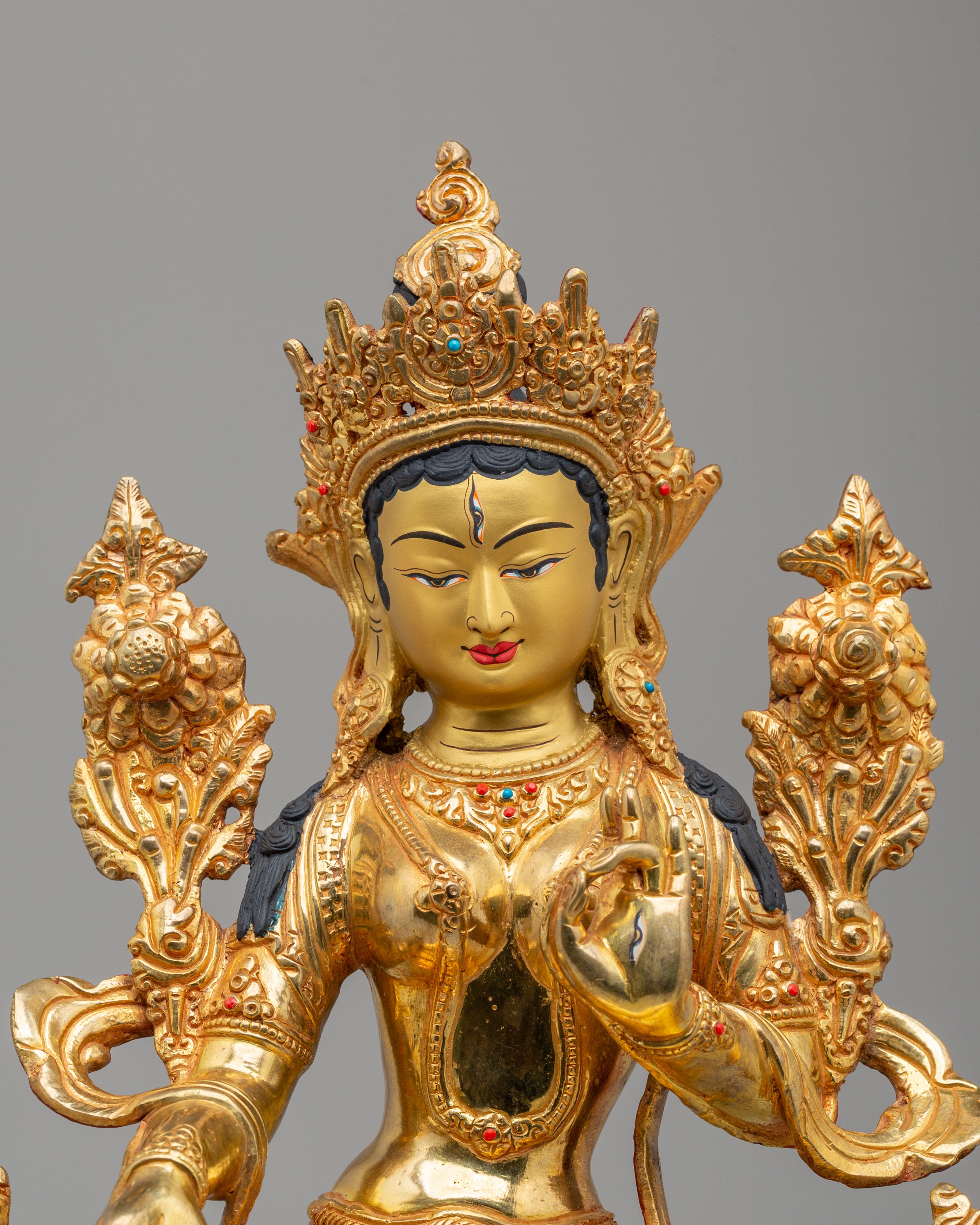 Handmade White Tara Spiritual Sculpture | Meditation and Altar Figure