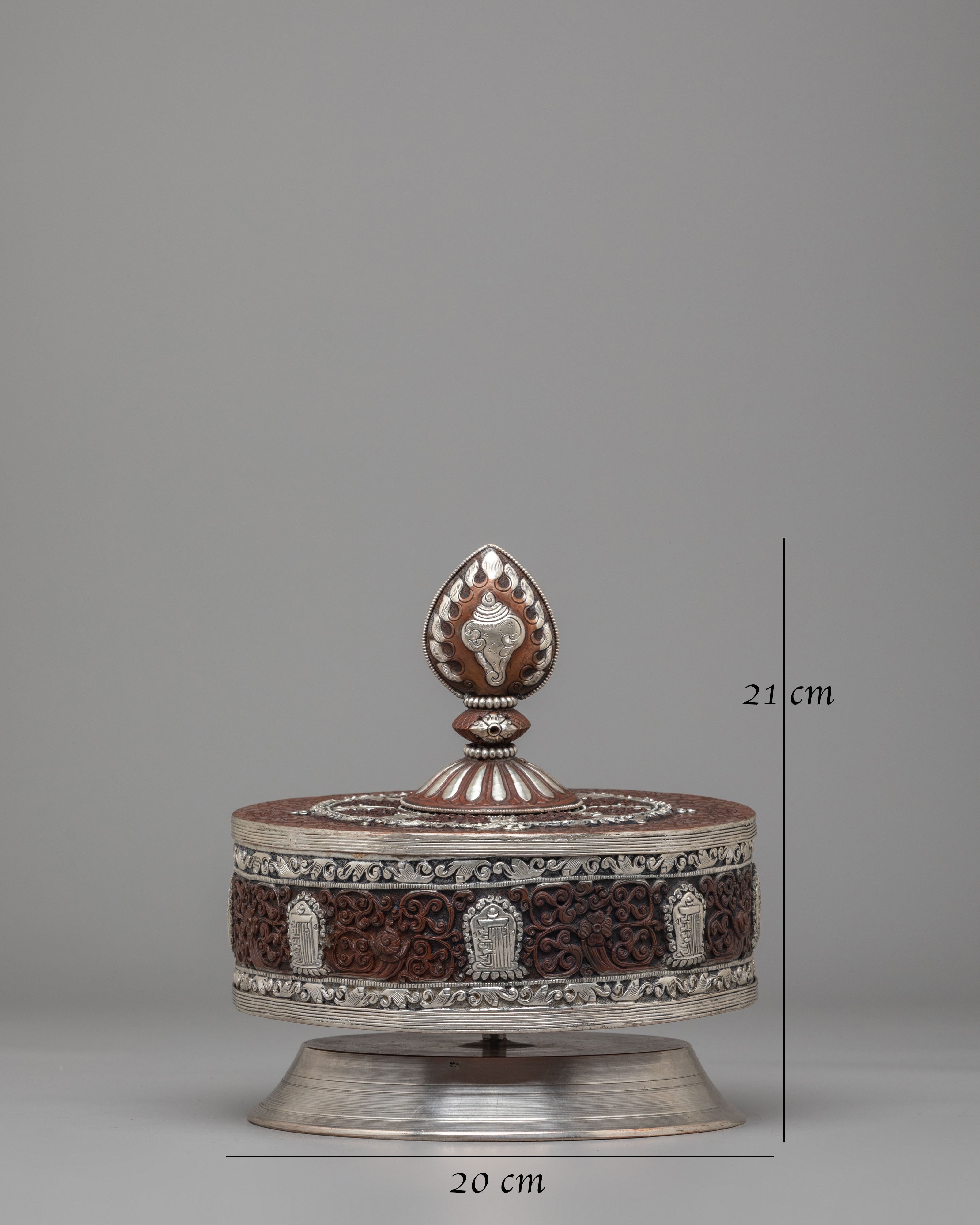 Decorative Prayer Wheel for Altar | Spiritual Meditation Tool