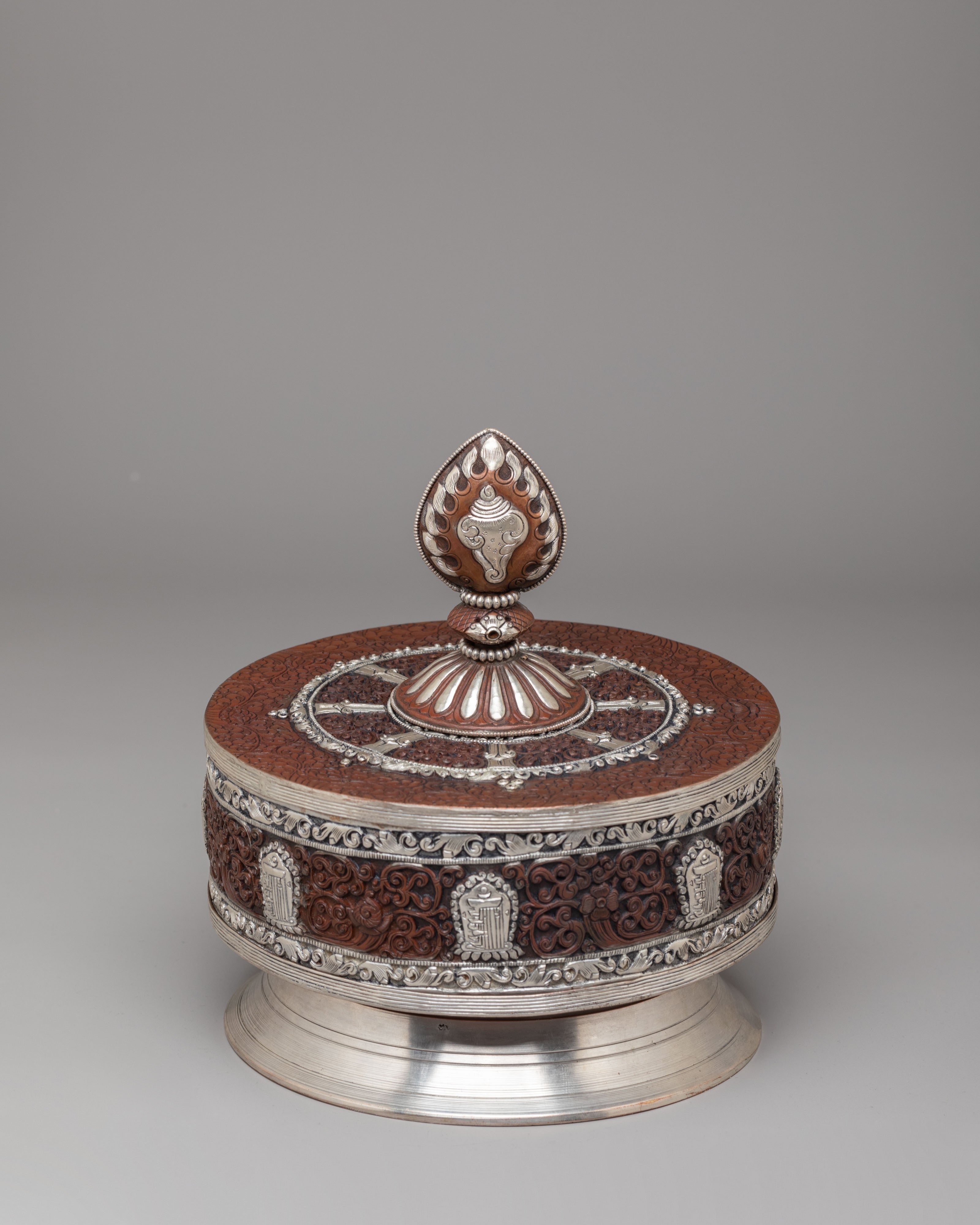 Decorative Prayer Wheel for Altar | Spiritual Meditation Tool