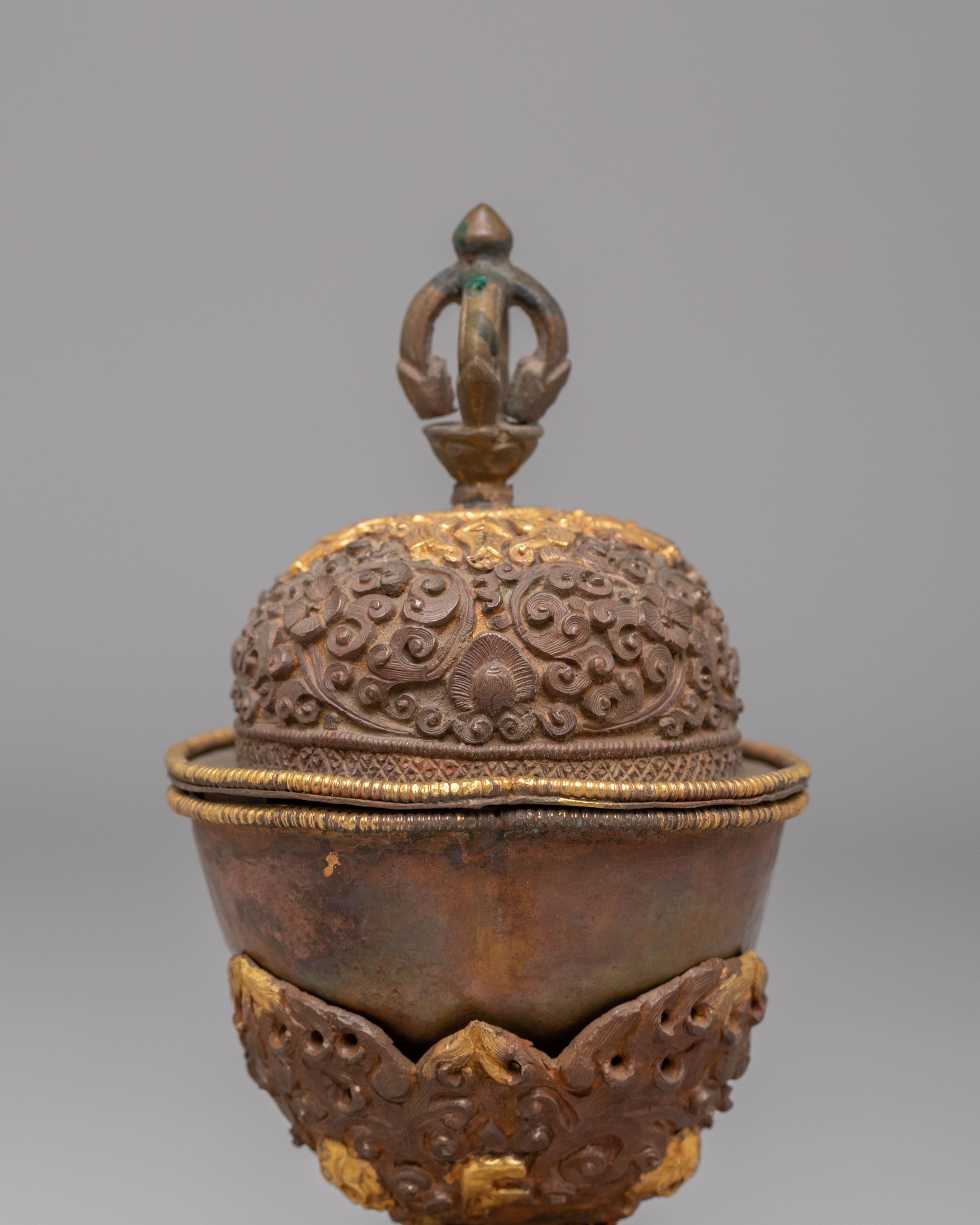 Traditional Tibetan Skull Cup | Handcrafted Ritual Kapala