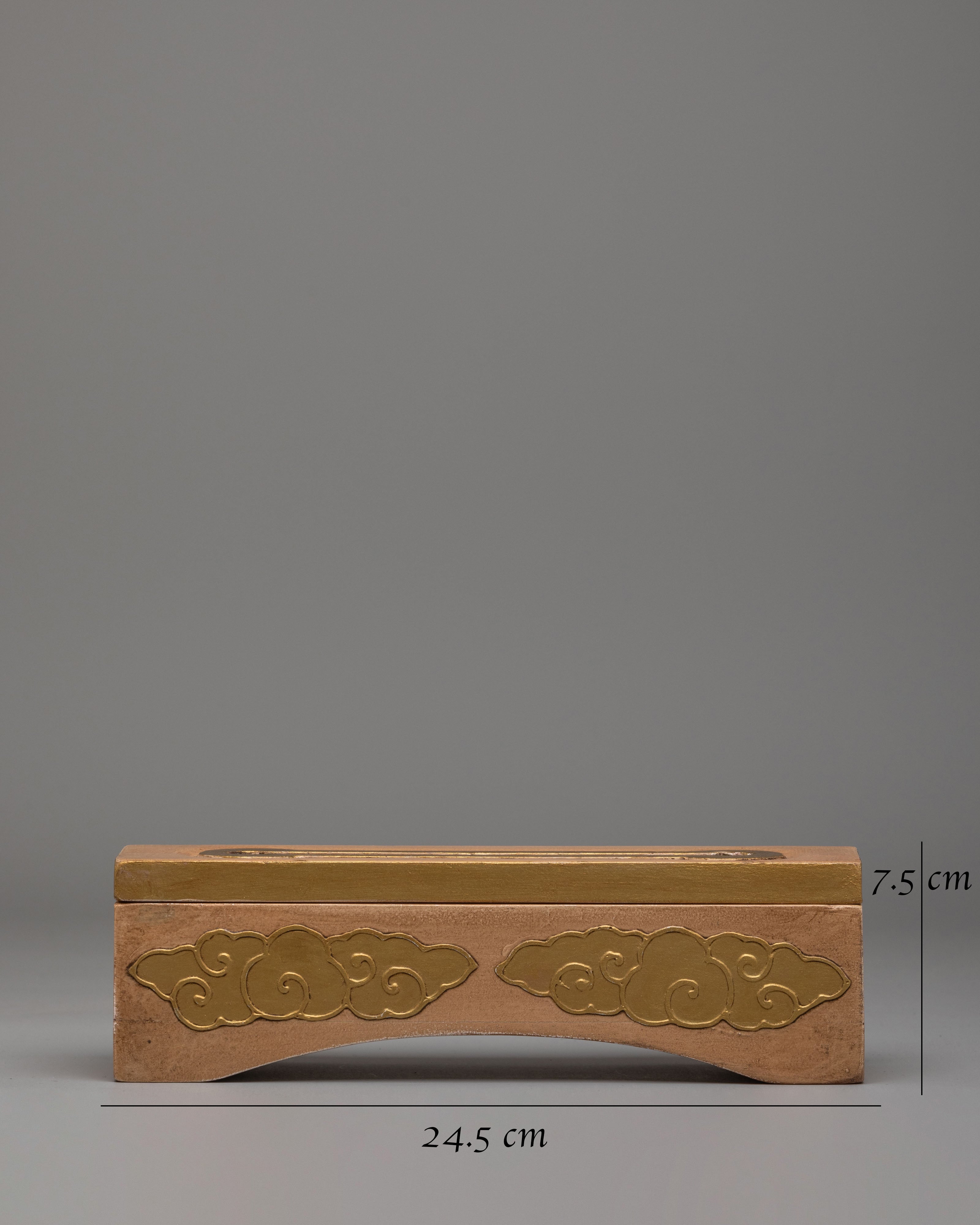 Wooden Ritual Incense Burner | Tibetan Buddhist Incense Box