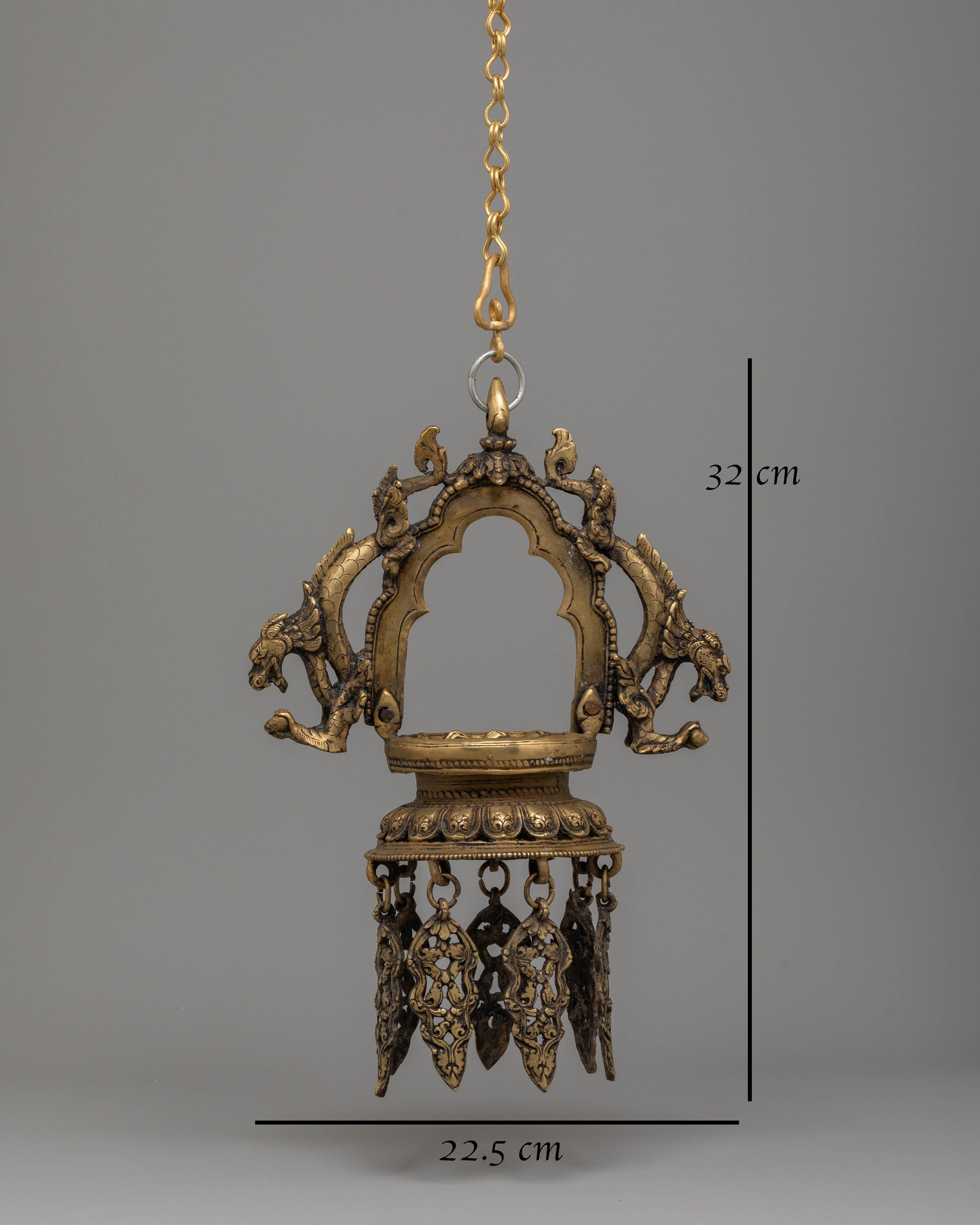 Tibetan Dalucha Oil Lamp | Traditional Brass Ritual Lamp