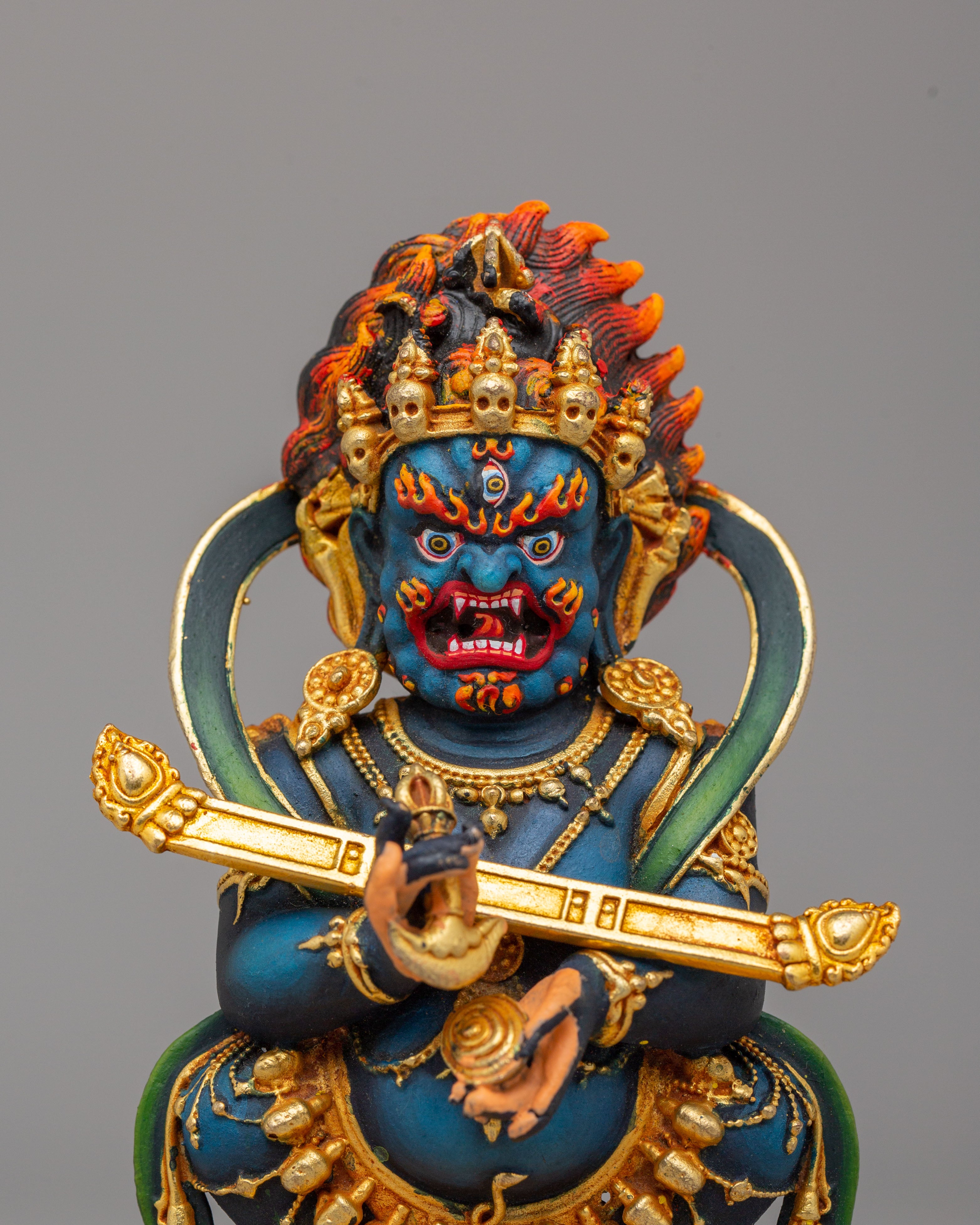 Sacred Sakya Mahakala Statue | Tibetan Protector Deity Statue