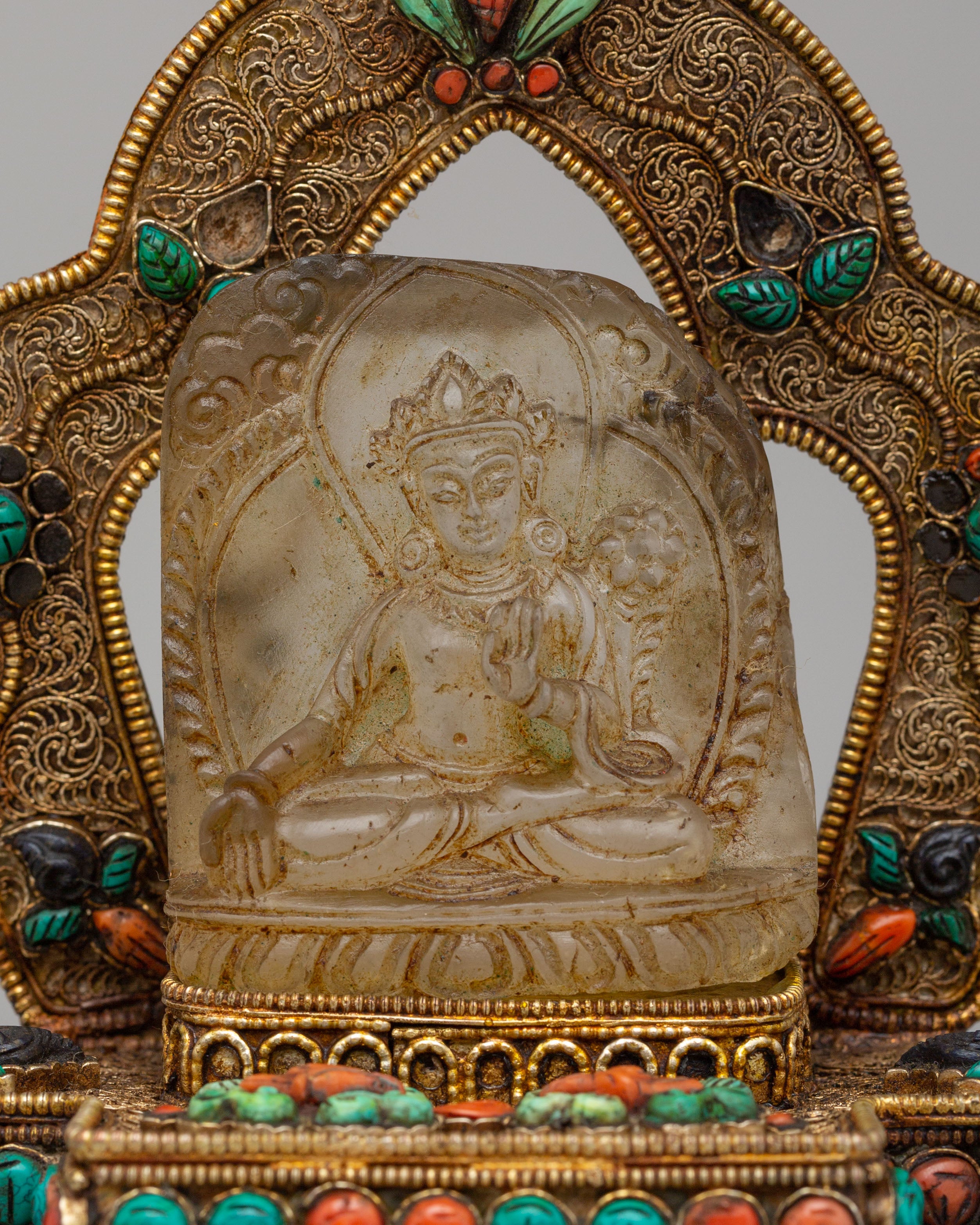 White Tara on Throne Statue | A Divine Symbol of Compassion and Protection