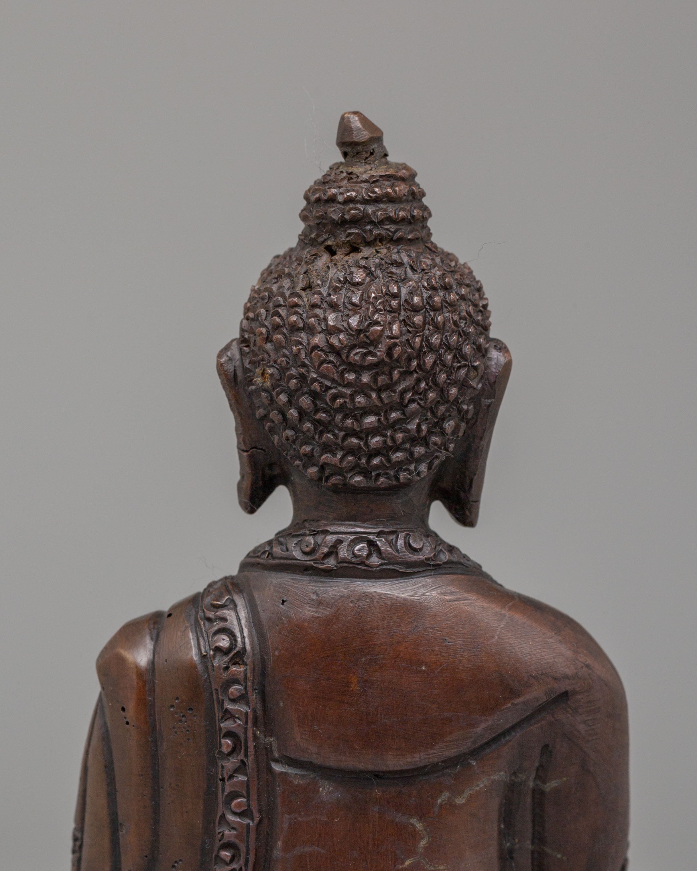 Buddha of Healing Altar Statue | Oxidized Copper Medicine Buddha Sculpture