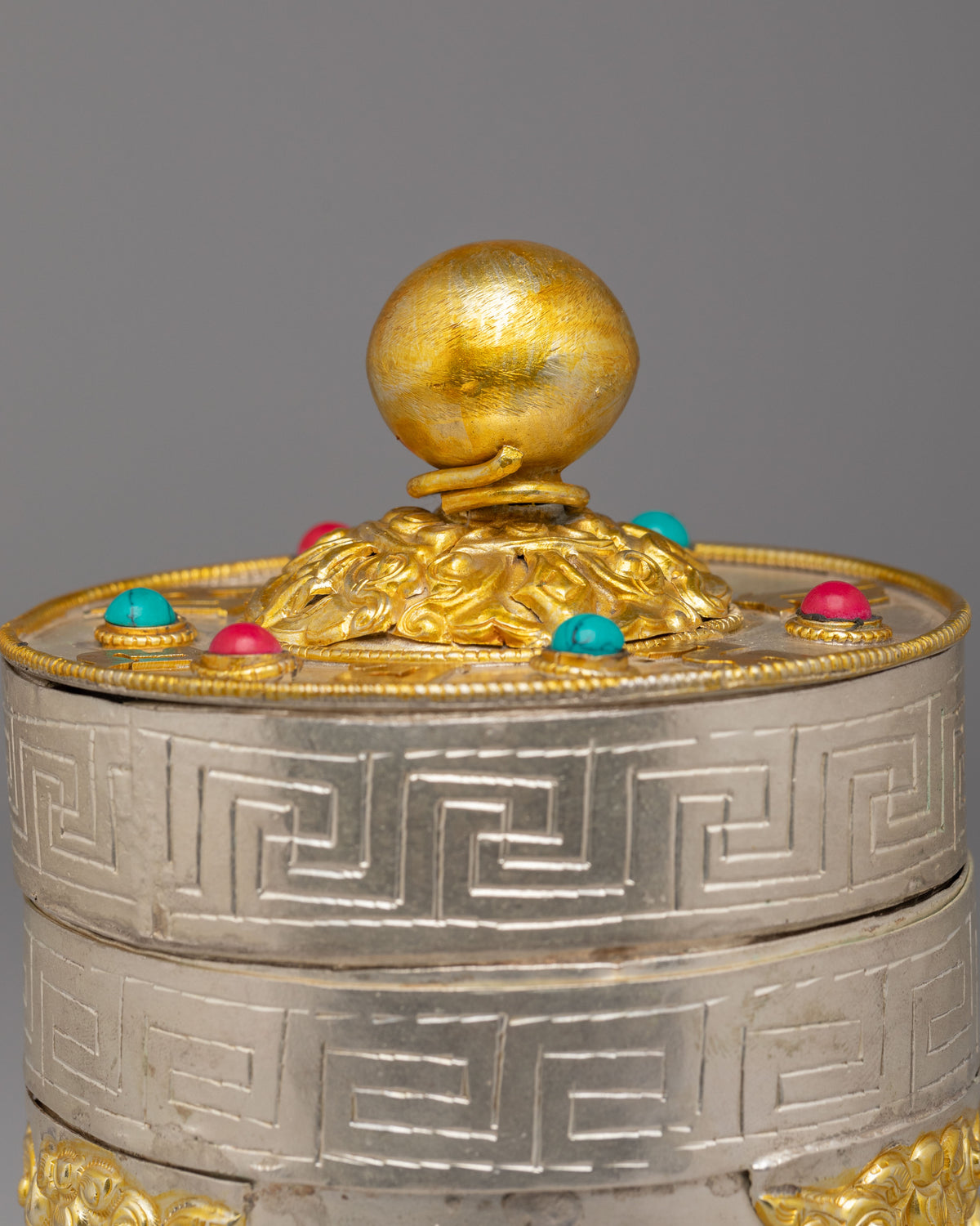 Handcrafted Himalayan Jewelry Box | Copper Box with Electro Gold and Silver Plating